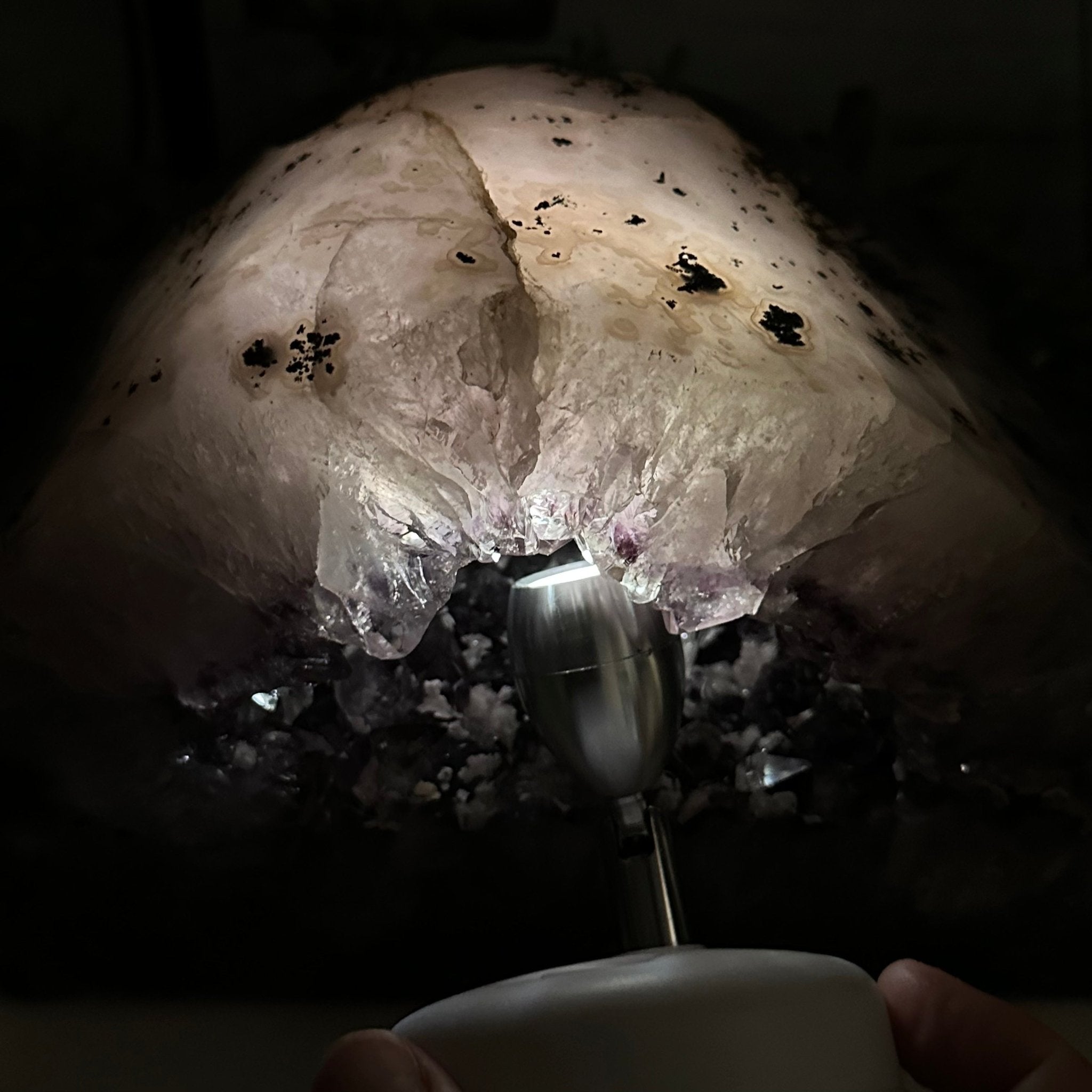 Extra Quality Polished Brazilian Amethyst Cathedral, 16.9 lbs & 6.6" tall Model #5602-0172 by Brazil Gems - Brazil GemsBrazil GemsExtra Quality Polished Brazilian Amethyst Cathedral, 16.9 lbs & 6.6" tall Model #5602-0172 by Brazil GemsPolished Cathedrals5602-0172