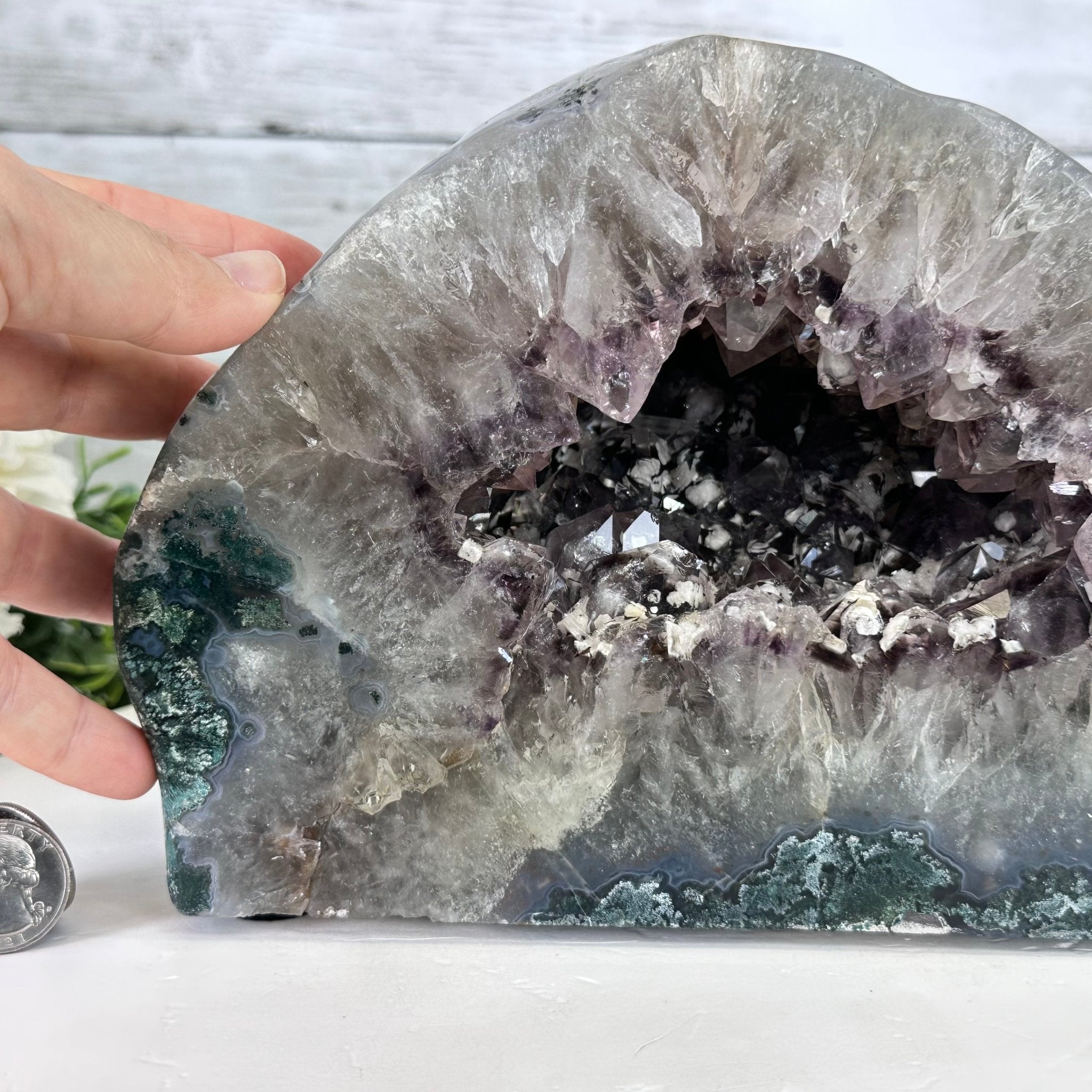 Extra Quality Polished Brazilian Amethyst Cathedral, 16.9 lbs & 6.6" tall Model #5602-0172 by Brazil Gems - Brazil GemsBrazil GemsExtra Quality Polished Brazilian Amethyst Cathedral, 16.9 lbs & 6.6" tall Model #5602-0172 by Brazil GemsPolished Cathedrals5602-0172