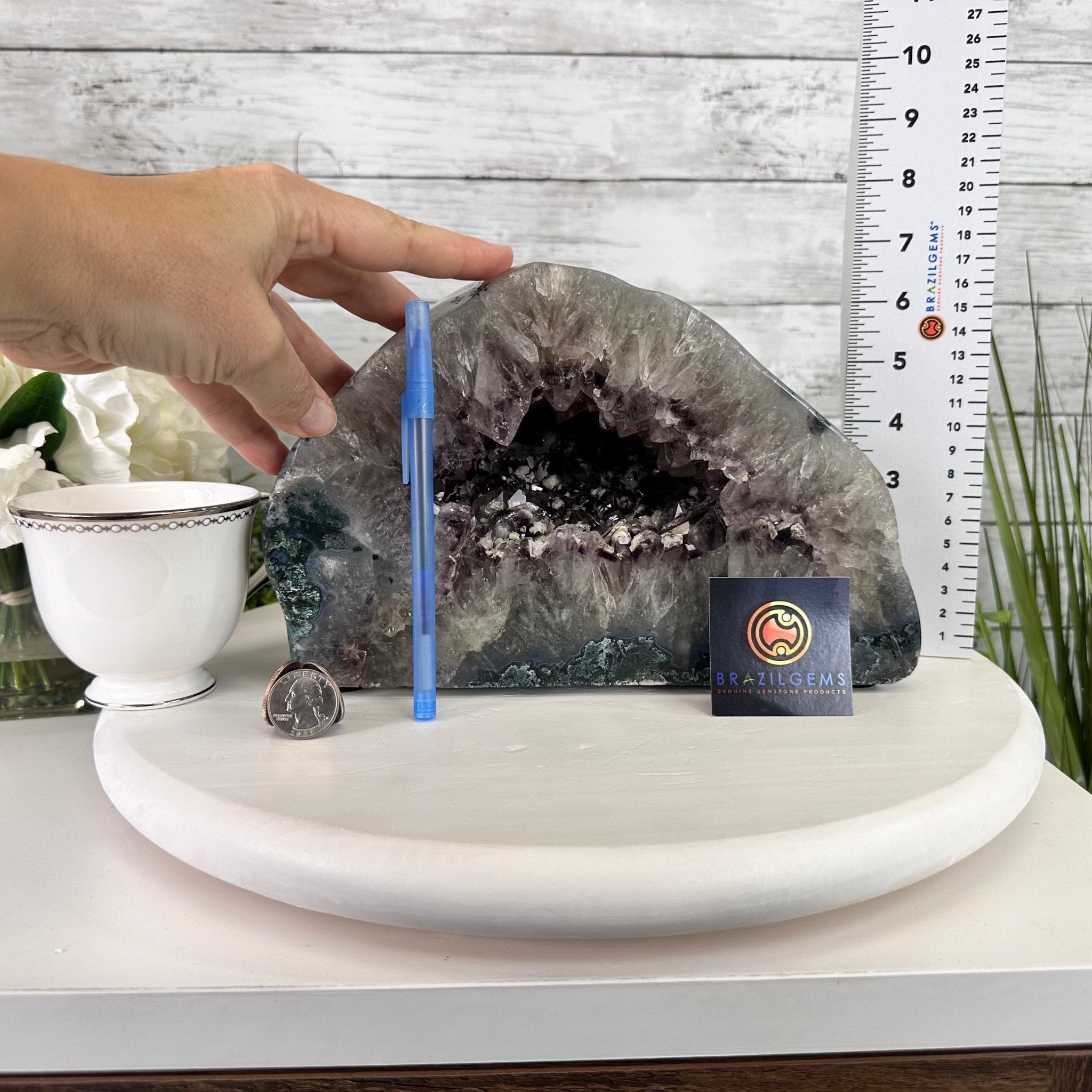 Extra Quality Polished Brazilian Amethyst Cathedral, 16.9 lbs & 6.6" tall Model #5602-0172 by Brazil Gems - Brazil GemsBrazil GemsExtra Quality Polished Brazilian Amethyst Cathedral, 16.9 lbs & 6.6" tall Model #5602-0172 by Brazil GemsPolished Cathedrals5602-0172