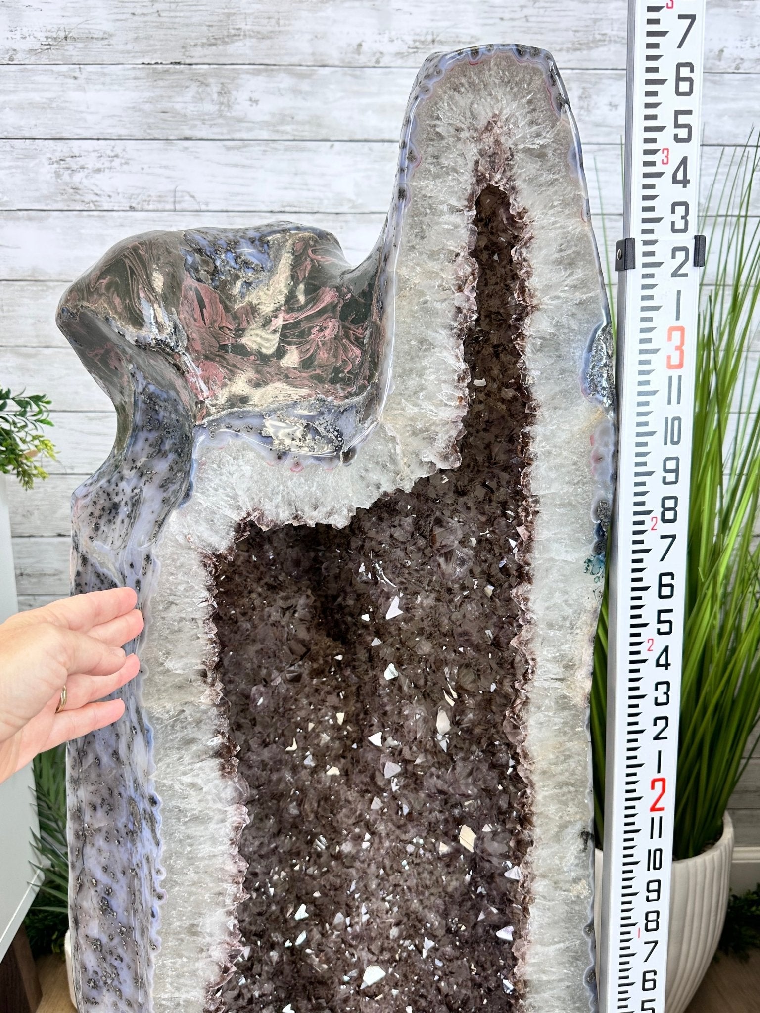 Extra Quality Polished Brazilian Amethyst Cathedral, 192.8 lbs & 43" tall Model #5602-0148 by Brazil Gems - Brazil GemsBrazil GemsExtra Quality Polished Brazilian Amethyst Cathedral, 192.8 lbs & 43" tall Model #5602-0148 by Brazil GemsPolished Cathedrals5602-0148