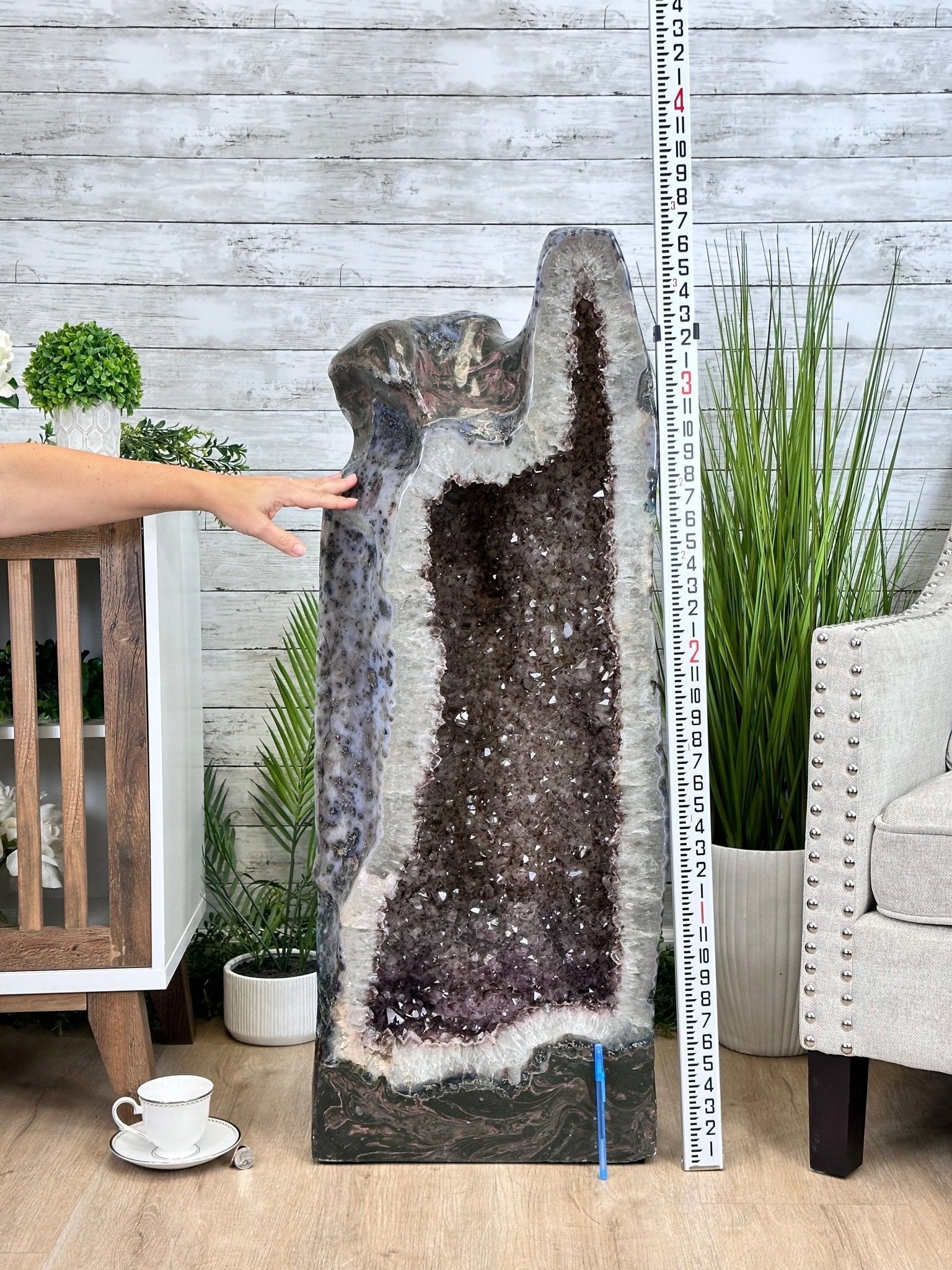 Extra Quality Polished Brazilian Amethyst Cathedral, 192.8 lbs & 43" tall Model #5602-0148 by Brazil Gems - Brazil GemsBrazil GemsExtra Quality Polished Brazilian Amethyst Cathedral, 192.8 lbs & 43" tall Model #5602-0148 by Brazil GemsPolished Cathedrals5602-0148