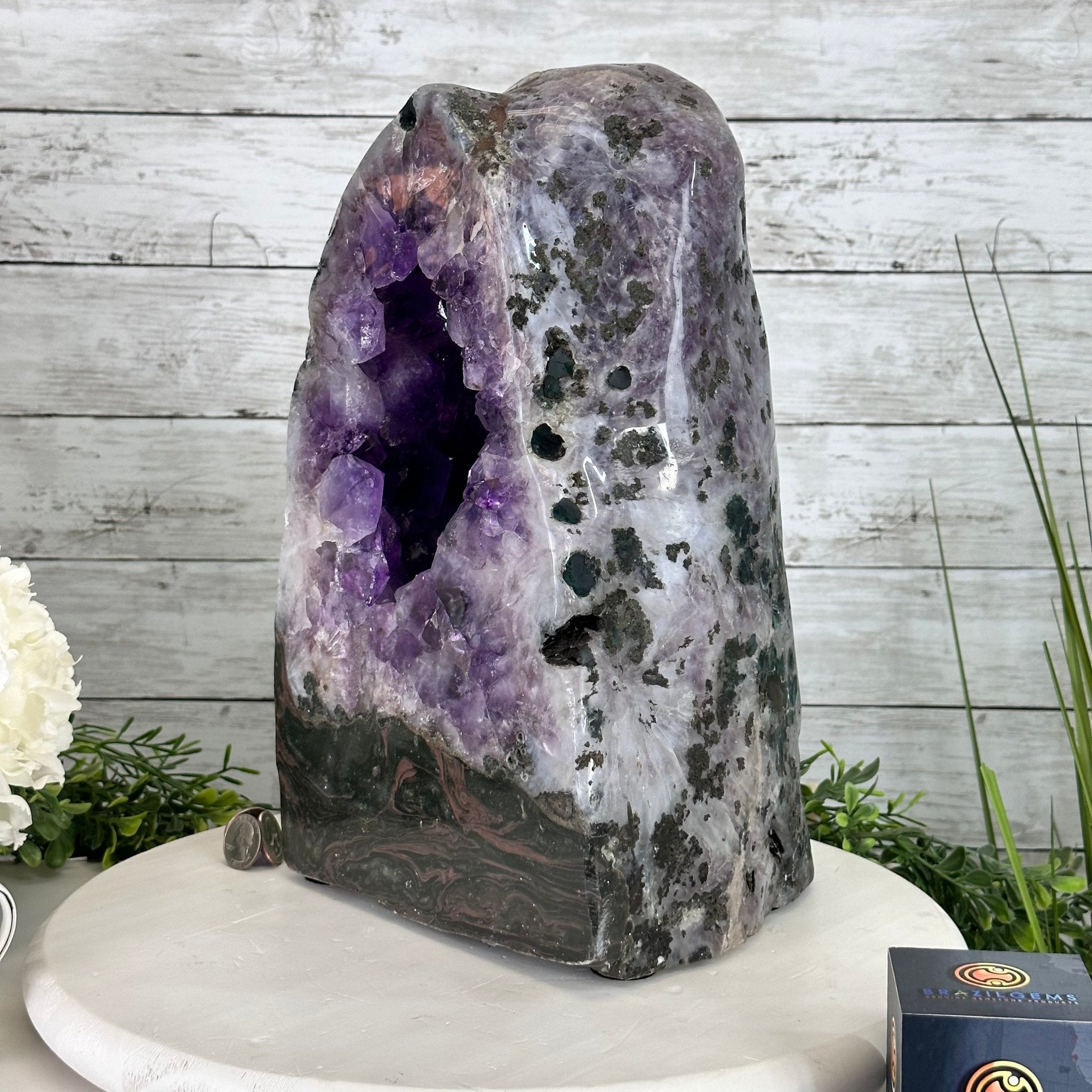 Extra Quality Polished Brazilian Amethyst Cathedral, 37 lbs & 13.5" tall Model #5602-0189 by Brazil Gems - Brazil GemsBrazil GemsExtra Quality Polished Brazilian Amethyst Cathedral, 37 lbs & 13.5" tall Model #5602-0189 by Brazil GemsPolished Cathedrals5602-0189
