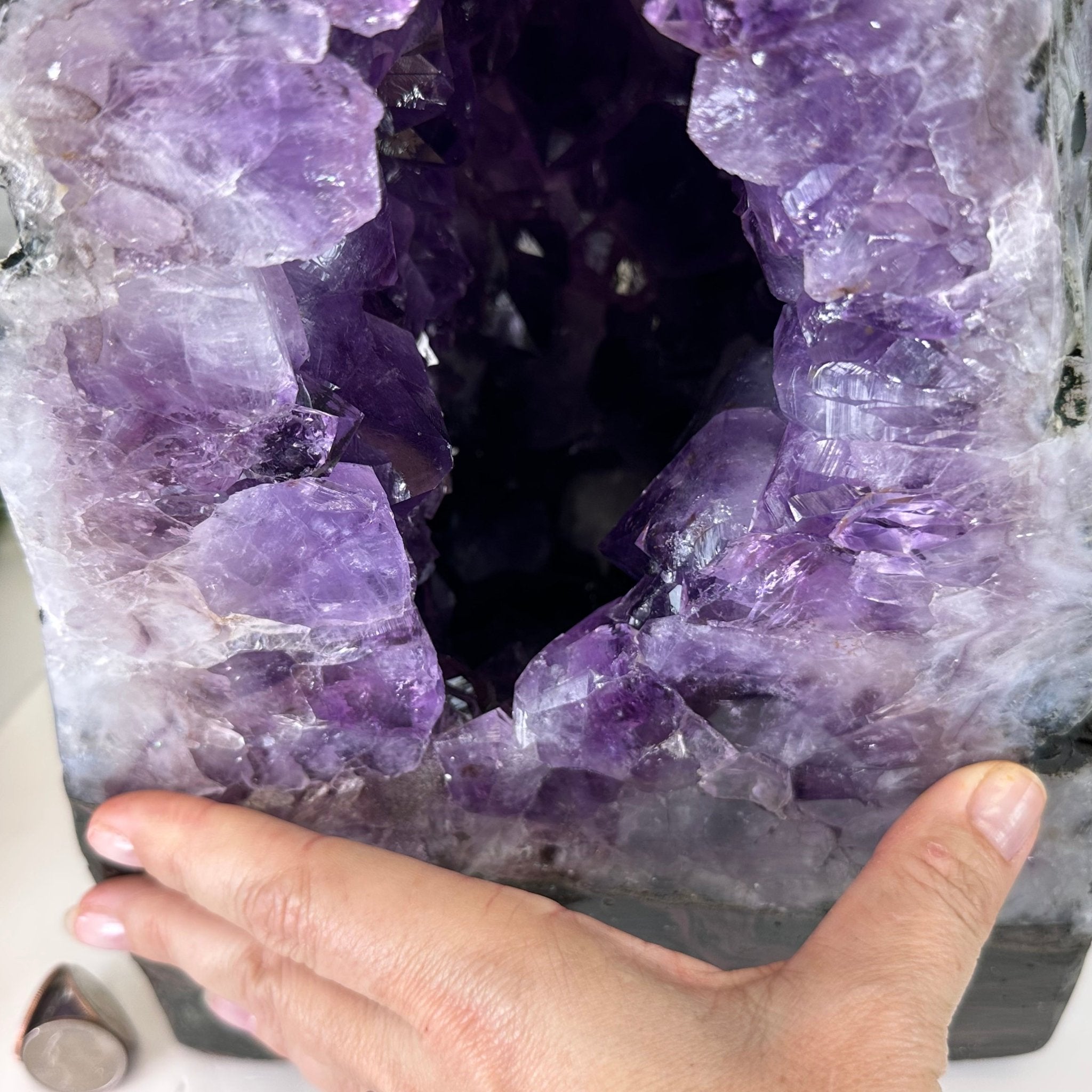 Extra Quality Polished Brazilian Amethyst Cathedral, 37 lbs & 13.5" tall Model #5602-0189 by Brazil Gems - Brazil GemsBrazil GemsExtra Quality Polished Brazilian Amethyst Cathedral, 37 lbs & 13.5" tall Model #5602-0189 by Brazil GemsPolished Cathedrals5602-0189