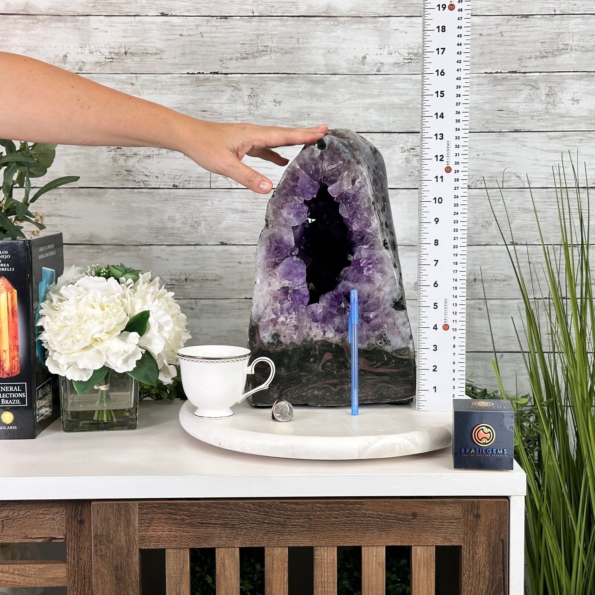 Extra Quality Polished Brazilian Amethyst Cathedral, 37 lbs & 13.5" tall Model #5602-0189 by Brazil Gems - Brazil GemsBrazil GemsExtra Quality Polished Brazilian Amethyst Cathedral, 37 lbs & 13.5" tall Model #5602-0189 by Brazil GemsPolished Cathedrals5602-0189