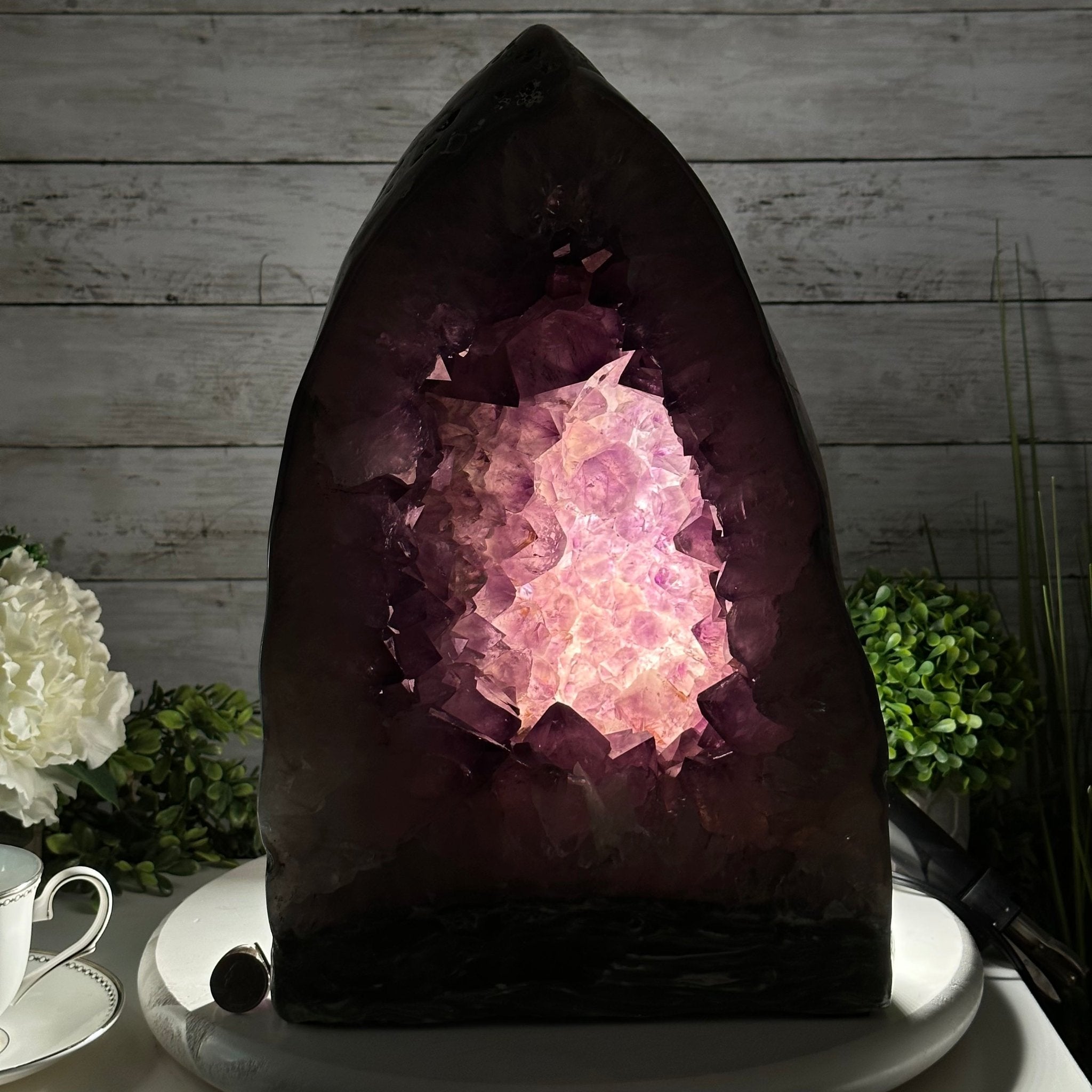 Extra Quality Polished Brazilian Amethyst Cathedral, 40 lbs & 15.5" tall Model #5602-0157 by Brazil Gems - Brazil GemsBrazil GemsExtra Quality Polished Brazilian Amethyst Cathedral, 40 lbs & 15.5" tall Model #5602-0157 by Brazil GemsPolished Cathedrals5602-0157