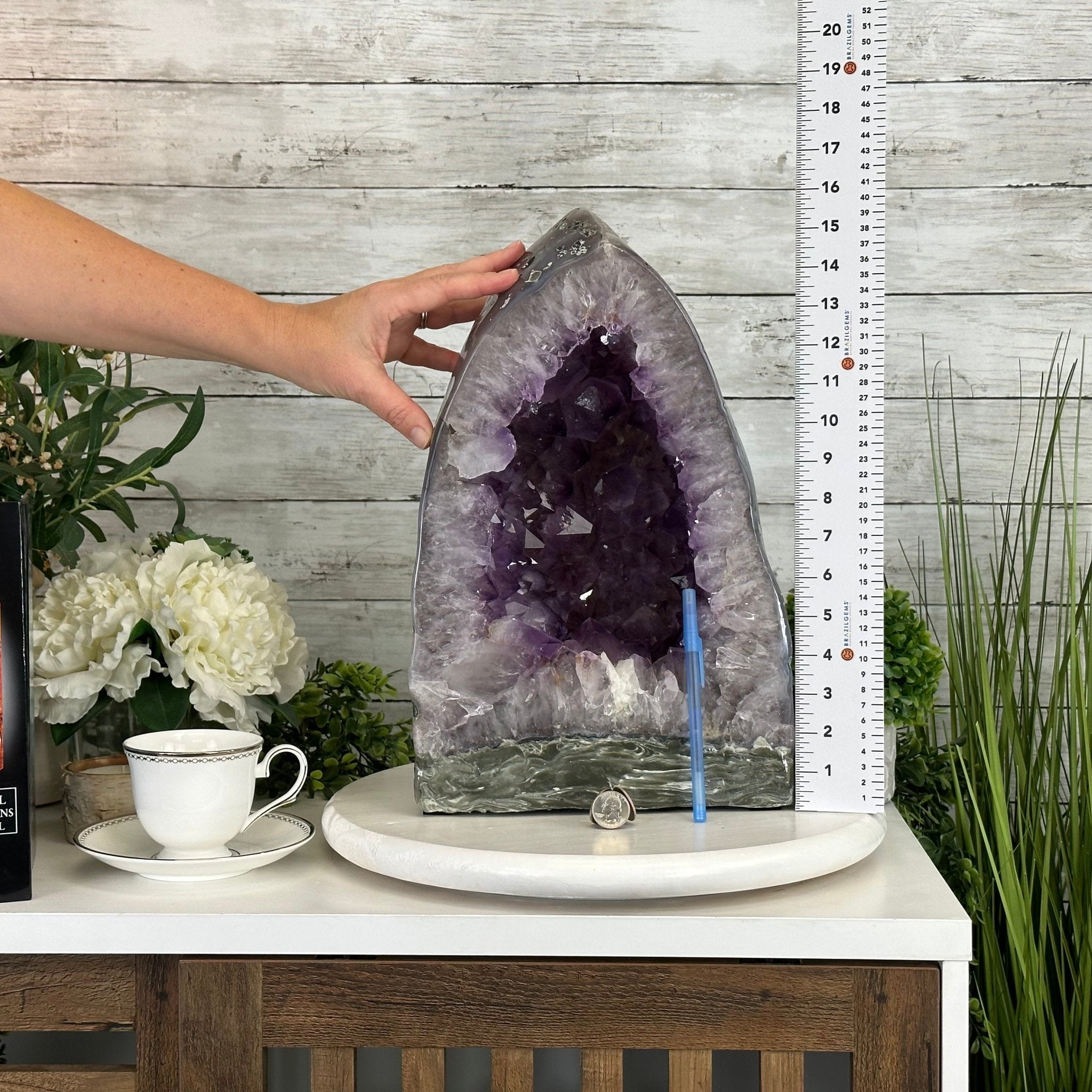 Extra Quality Polished Brazilian Amethyst Cathedral, 40 lbs & 15.5" tall Model #5602-0157 by Brazil Gems - Brazil GemsBrazil GemsExtra Quality Polished Brazilian Amethyst Cathedral, 40 lbs & 15.5" tall Model #5602-0157 by Brazil GemsPolished Cathedrals5602-0157