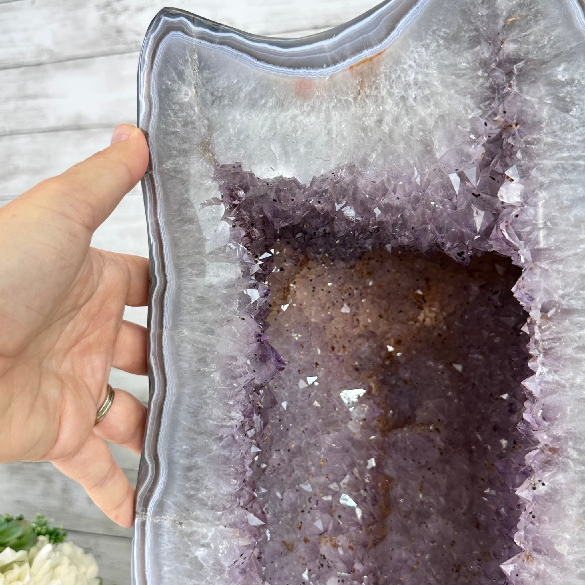 Extra Quality Polished Brazilian Amethyst Cathedral, 47.2 lbs & 18.6" tall Model #5602-0194 by Brazil Gems - Brazil GemsBrazil GemsExtra Quality Polished Brazilian Amethyst Cathedral, 47.2 lbs & 18.6" tall Model #5602-0194 by Brazil GemsPolished Cathedrals5602-0194