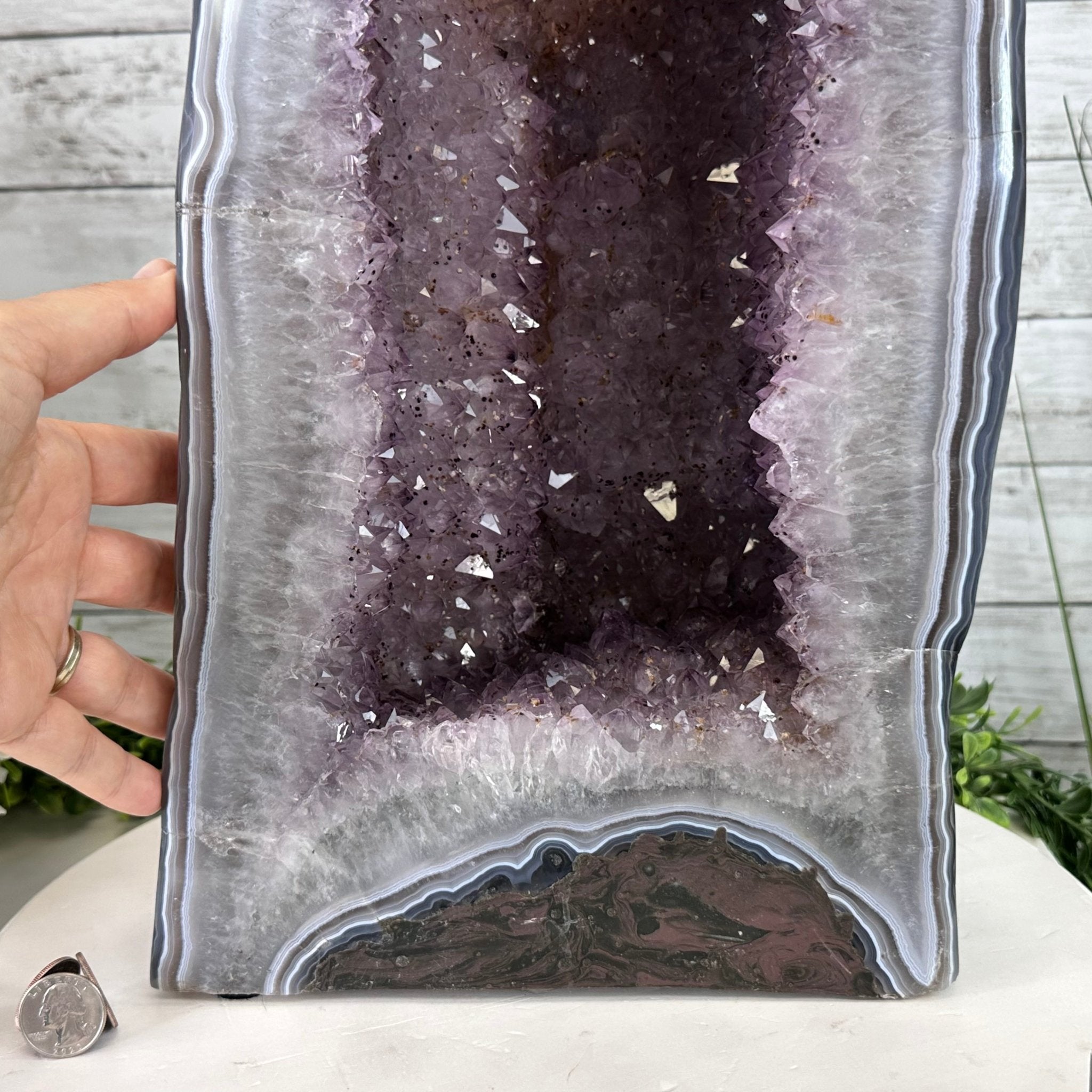 Extra Quality Polished Brazilian Amethyst Cathedral, 47.2 lbs & 18.6" tall Model #5602-0194 by Brazil Gems - Brazil GemsBrazil GemsExtra Quality Polished Brazilian Amethyst Cathedral, 47.2 lbs & 18.6" tall Model #5602-0194 by Brazil GemsPolished Cathedrals5602-0194