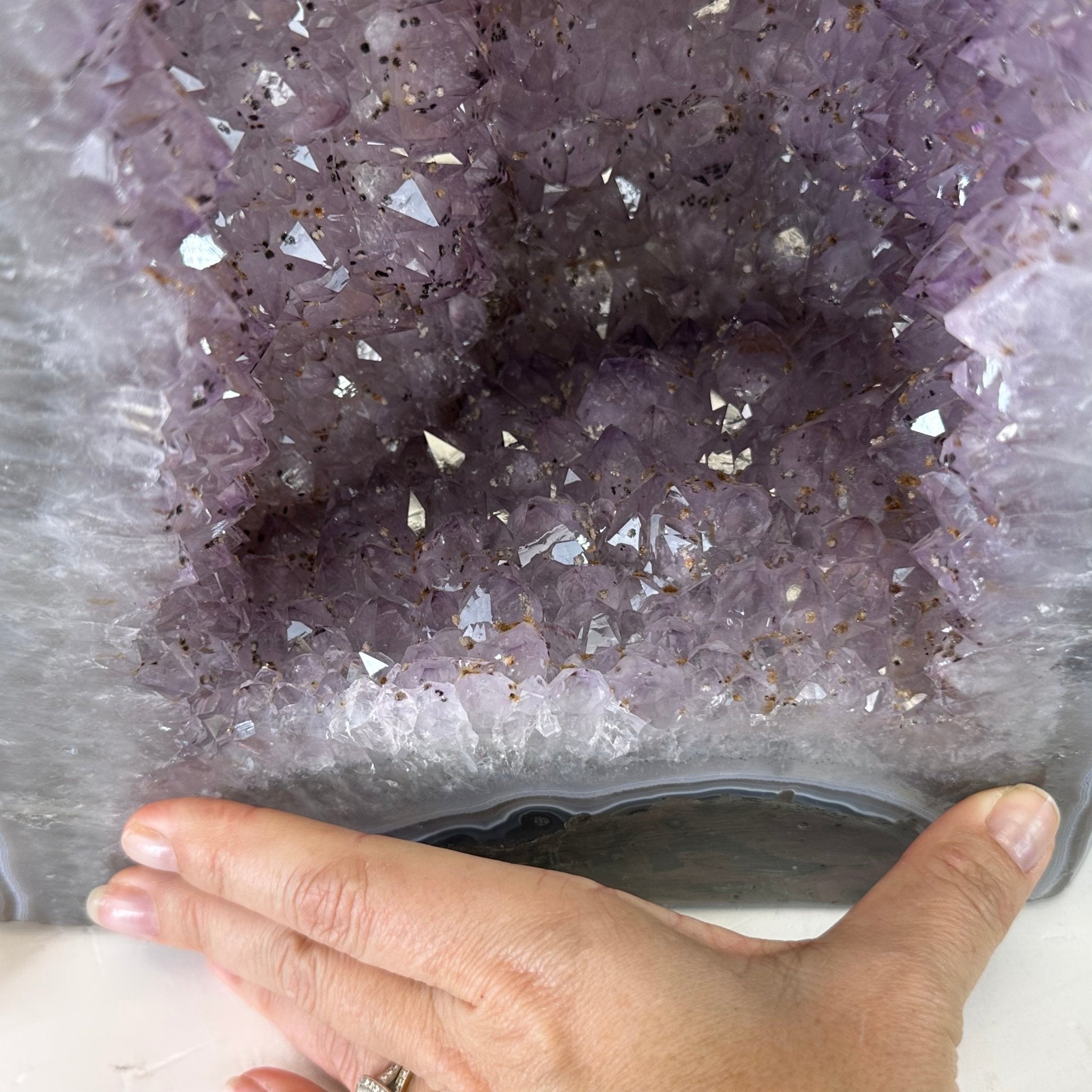 Extra Quality Polished Brazilian Amethyst Cathedral, 47.2 lbs & 18.6" tall Model #5602-0194 by Brazil Gems - Brazil GemsBrazil GemsExtra Quality Polished Brazilian Amethyst Cathedral, 47.2 lbs & 18.6" tall Model #5602-0194 by Brazil GemsPolished Cathedrals5602-0194