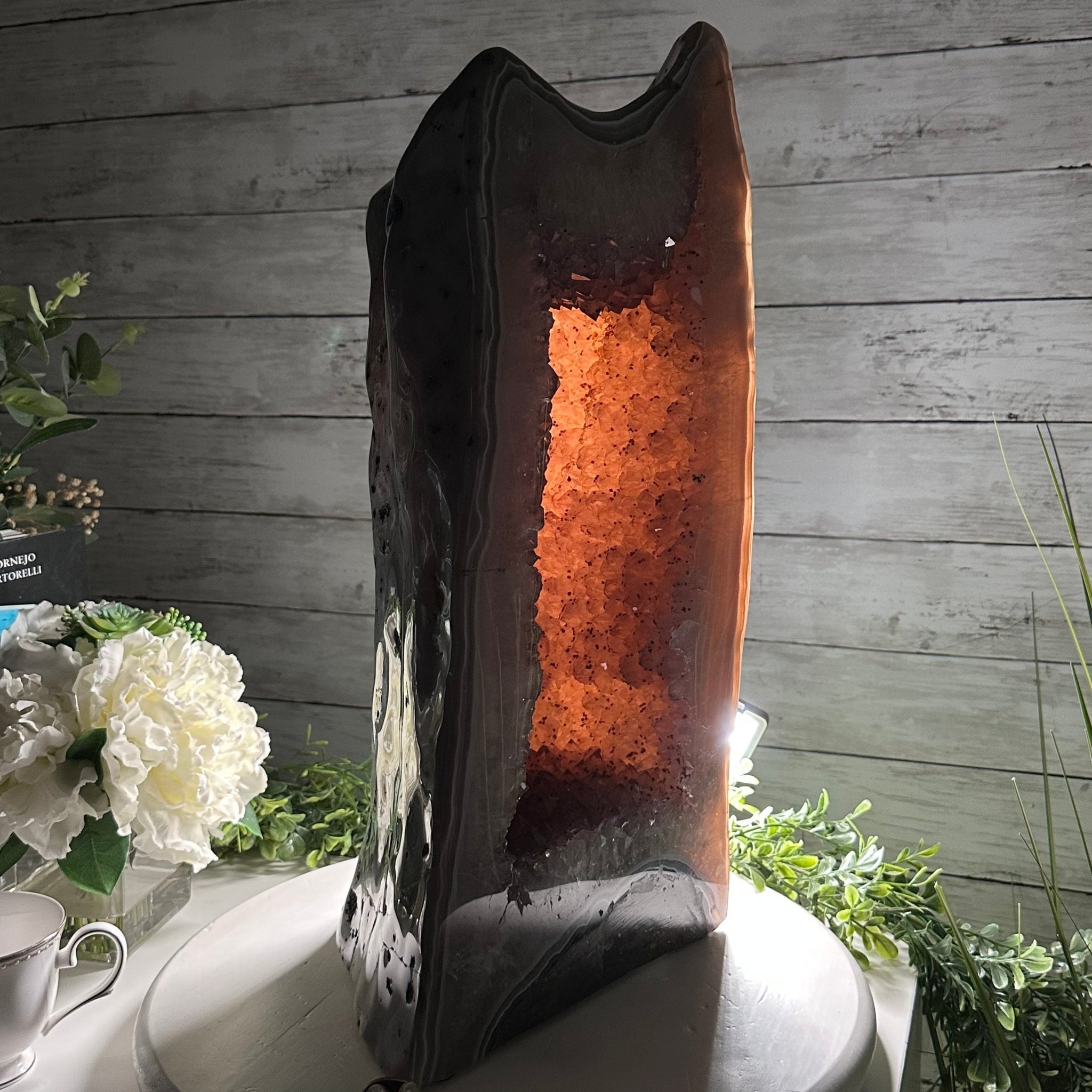 Extra Quality Polished Brazilian Amethyst Cathedral, 47.2 lbs & 18.6" tall Model #5602-0194 by Brazil Gems - Brazil GemsBrazil GemsExtra Quality Polished Brazilian Amethyst Cathedral, 47.2 lbs & 18.6" tall Model #5602-0194 by Brazil GemsPolished Cathedrals5602-0194