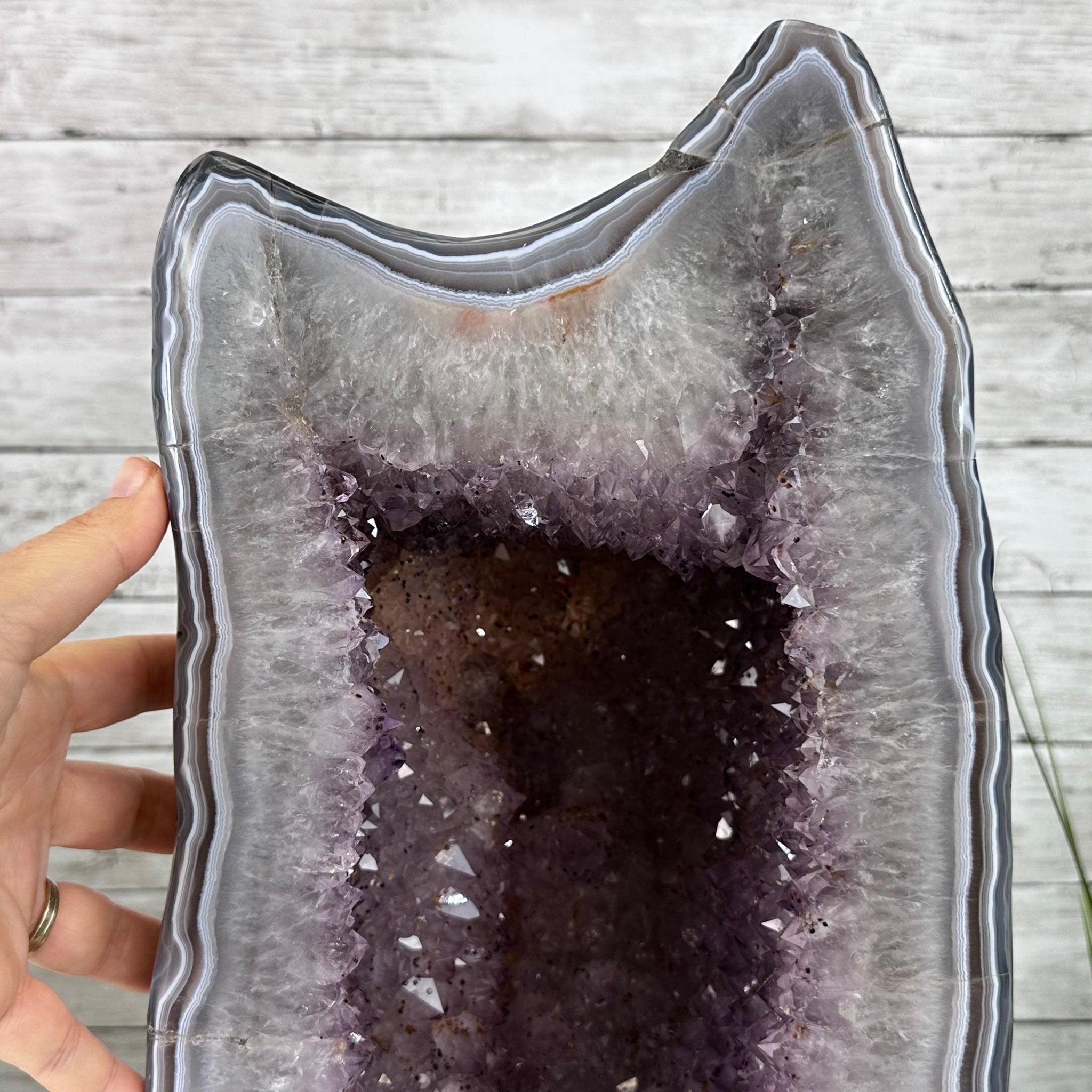 Extra Quality Polished Brazilian Amethyst Cathedral, 47.2 lbs & 18.6" tall Model #5602-0194 by Brazil Gems - Brazil GemsBrazil GemsExtra Quality Polished Brazilian Amethyst Cathedral, 47.2 lbs & 18.6" tall Model #5602-0194 by Brazil GemsPolished Cathedrals5602-0194