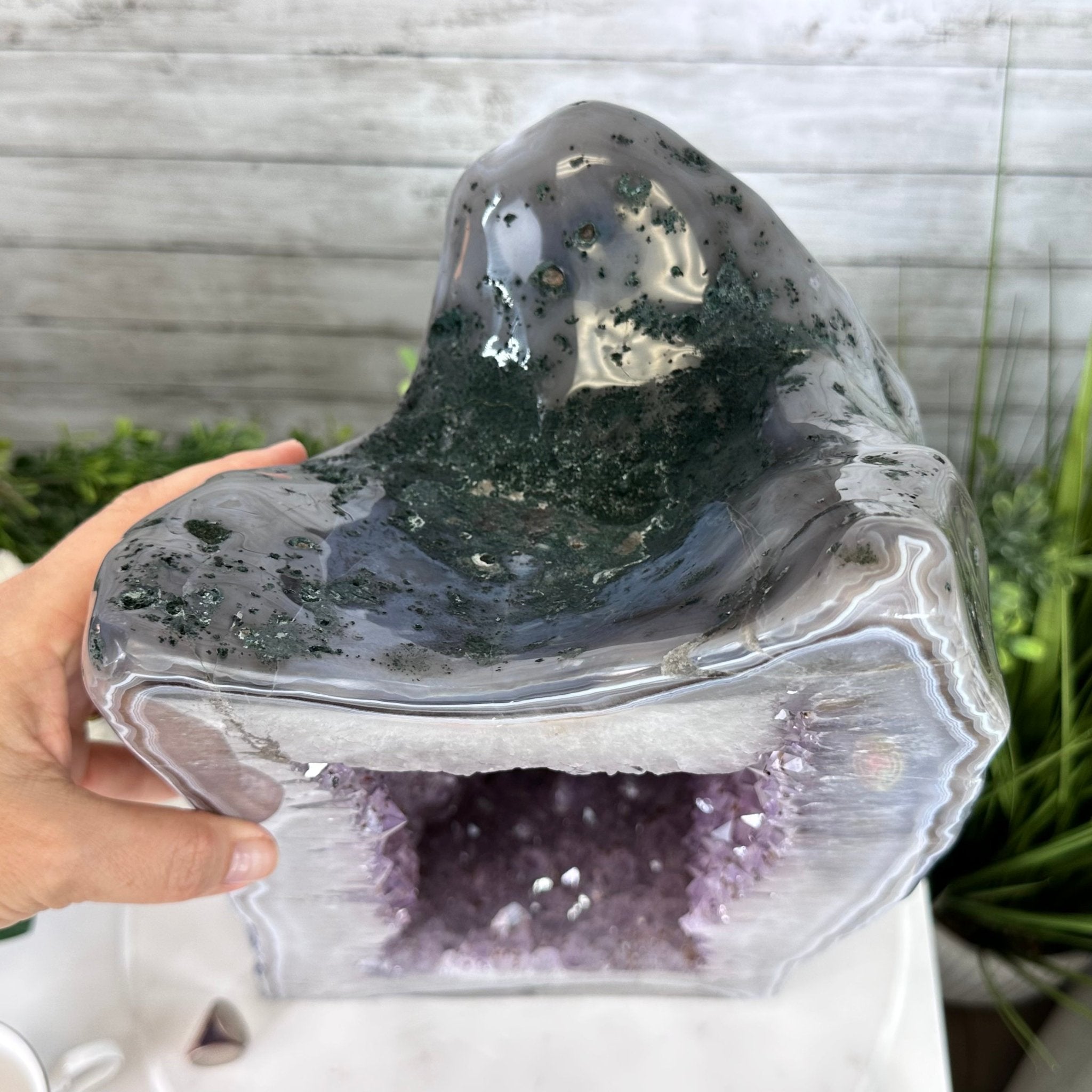 Extra Quality Polished Brazilian Amethyst Cathedral, 47.2 lbs & 18.6" tall Model #5602-0194 by Brazil Gems - Brazil GemsBrazil GemsExtra Quality Polished Brazilian Amethyst Cathedral, 47.2 lbs & 18.6" tall Model #5602-0194 by Brazil GemsPolished Cathedrals5602-0194