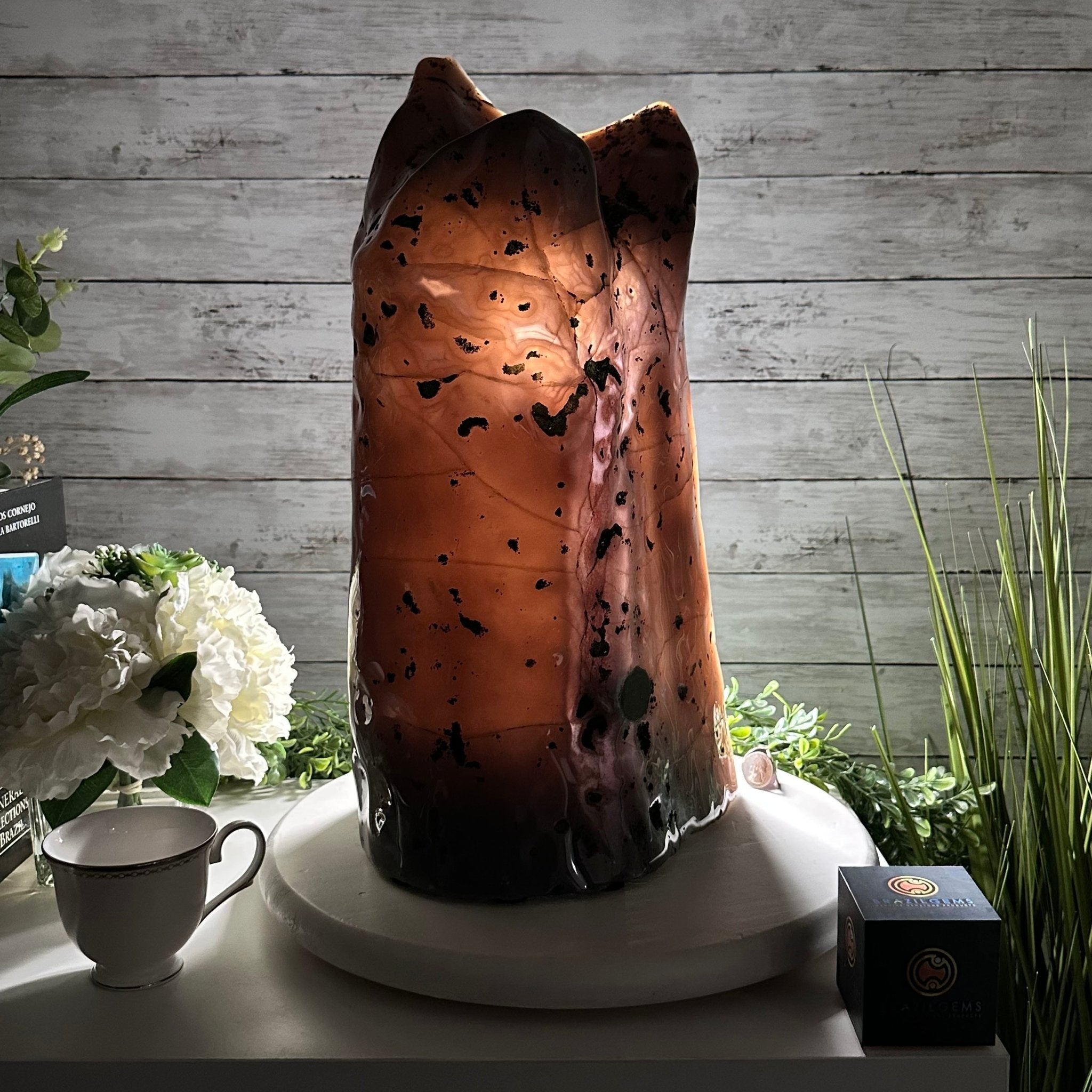 Extra Quality Polished Brazilian Amethyst Cathedral, 47.2 lbs & 18.6" tall Model #5602-0194 by Brazil Gems - Brazil GemsBrazil GemsExtra Quality Polished Brazilian Amethyst Cathedral, 47.2 lbs & 18.6" tall Model #5602-0194 by Brazil GemsPolished Cathedrals5602-0194