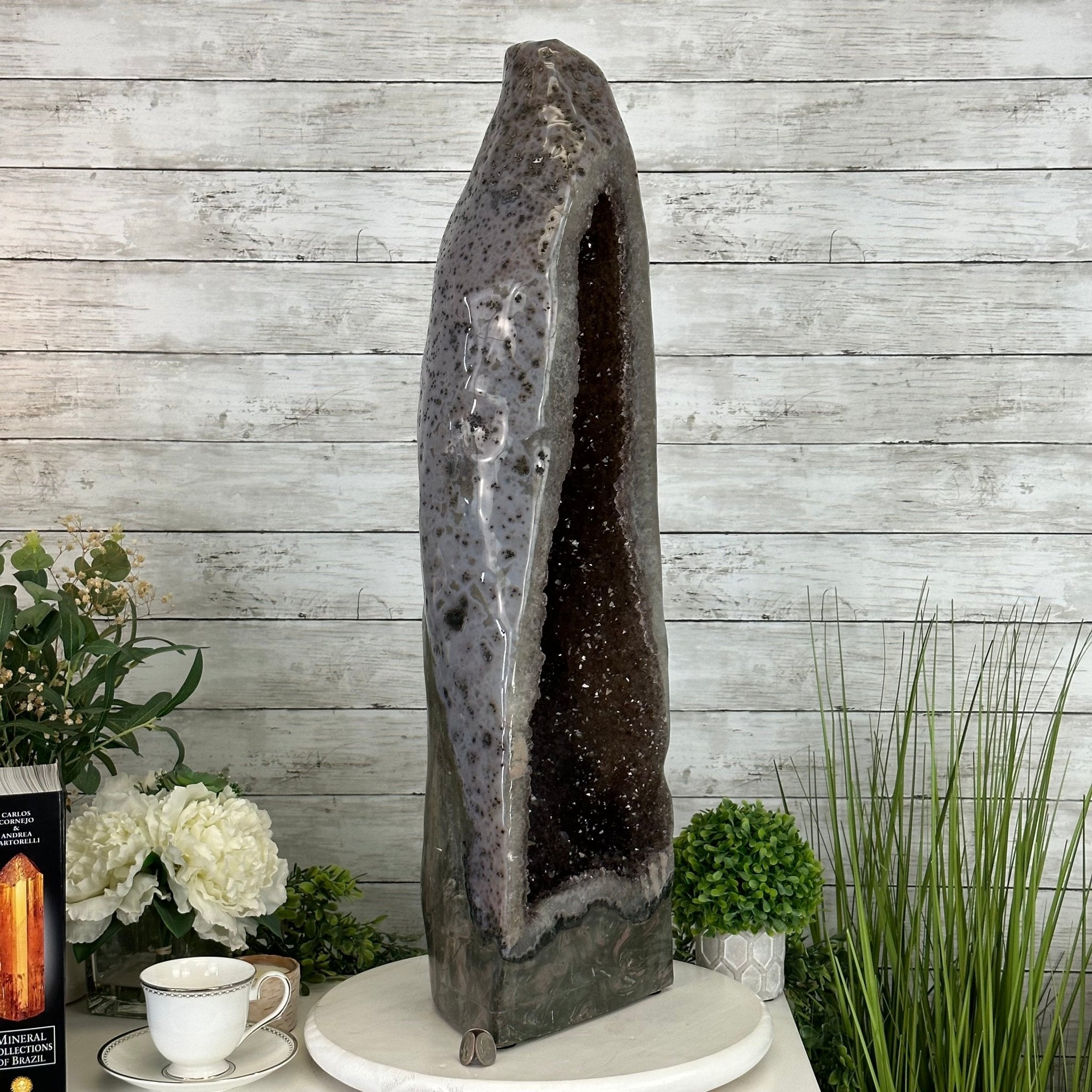 Extra Quality Polished Brazilian Amethyst Cathedral, 51.7 lbs & 30.5" tall Model #5602-0158 by Brazil Gems - Brazil GemsBrazil GemsExtra Quality Polished Brazilian Amethyst Cathedral, 51.7 lbs & 30.5" tall Model #5602-0158 by Brazil GemsPolished Cathedrals5602-0158