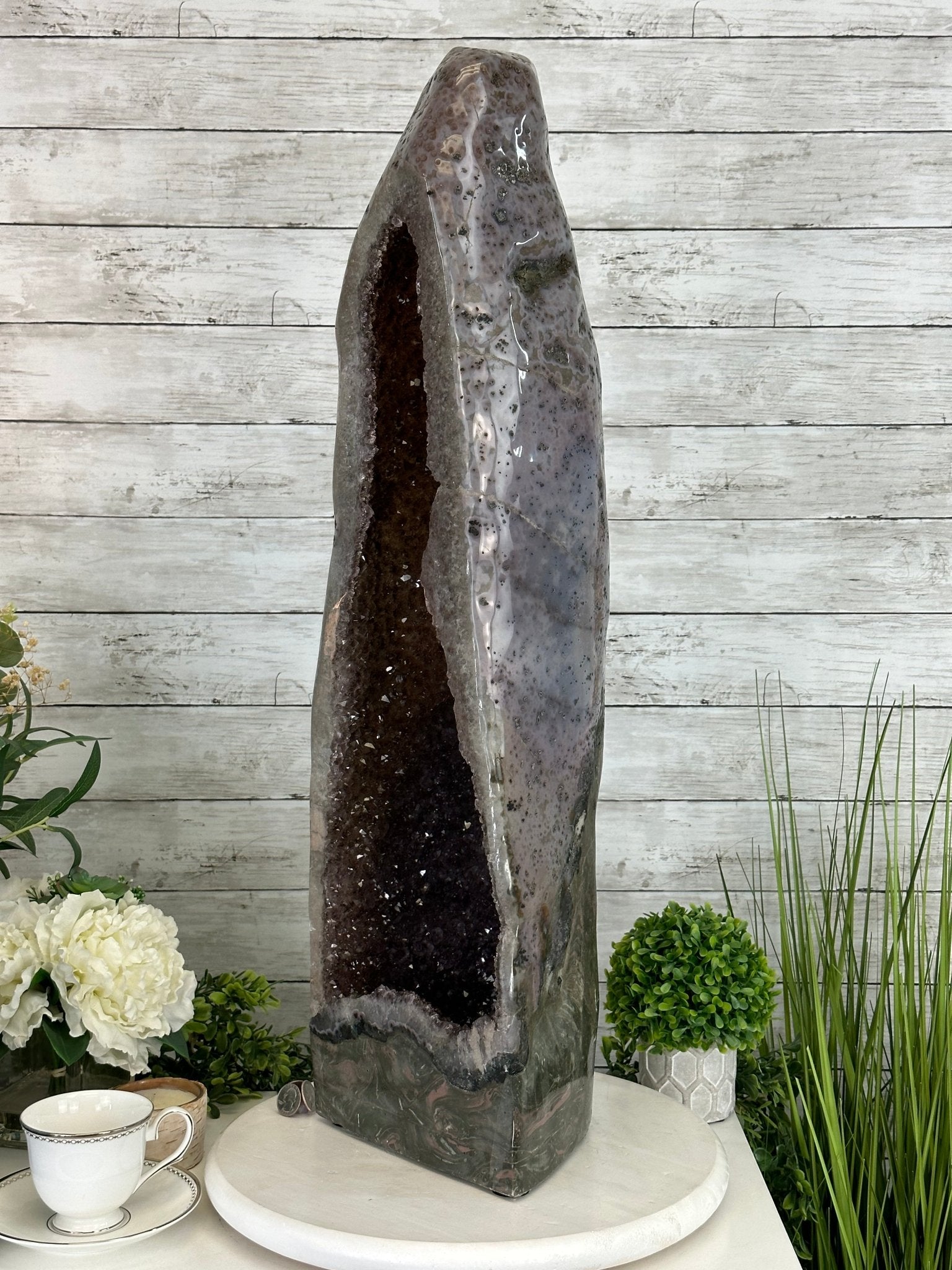 Extra Quality Polished Brazilian Amethyst Cathedral, 51.7 lbs & 30.5" tall Model #5602-0158 by Brazil Gems - Brazil GemsBrazil GemsExtra Quality Polished Brazilian Amethyst Cathedral, 51.7 lbs & 30.5" tall Model #5602-0158 by Brazil GemsPolished Cathedrals5602-0158