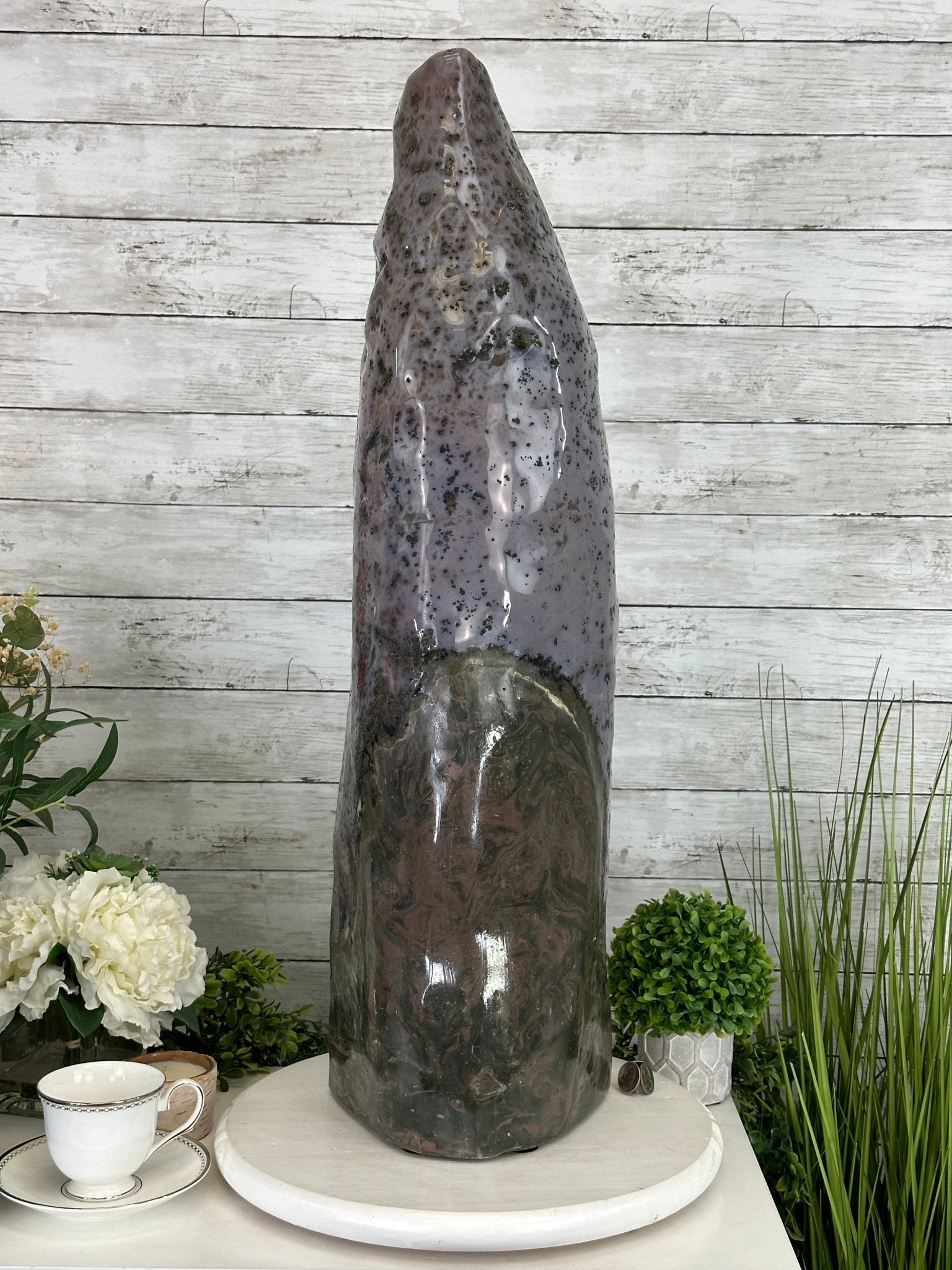 Extra Quality Polished Brazilian Amethyst Cathedral, 51.7 lbs & 30.5" tall Model #5602-0158 by Brazil Gems - Brazil GemsBrazil GemsExtra Quality Polished Brazilian Amethyst Cathedral, 51.7 lbs & 30.5" tall Model #5602-0158 by Brazil GemsPolished Cathedrals5602-0158