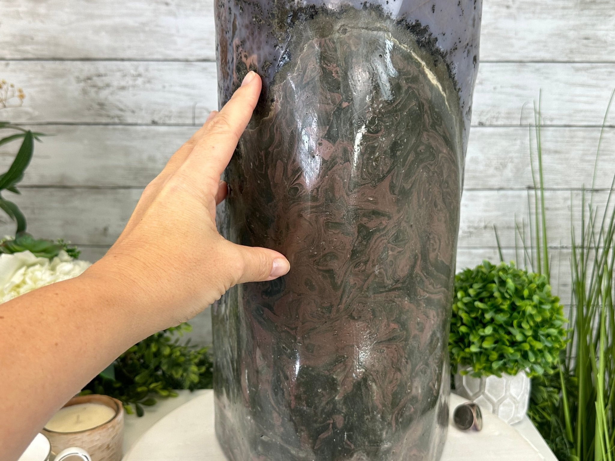 Extra Quality Polished Brazilian Amethyst Cathedral, 51.7 lbs & 30.5" tall Model #5602-0158 by Brazil Gems - Brazil GemsBrazil GemsExtra Quality Polished Brazilian Amethyst Cathedral, 51.7 lbs & 30.5" tall Model #5602-0158 by Brazil GemsPolished Cathedrals5602-0158