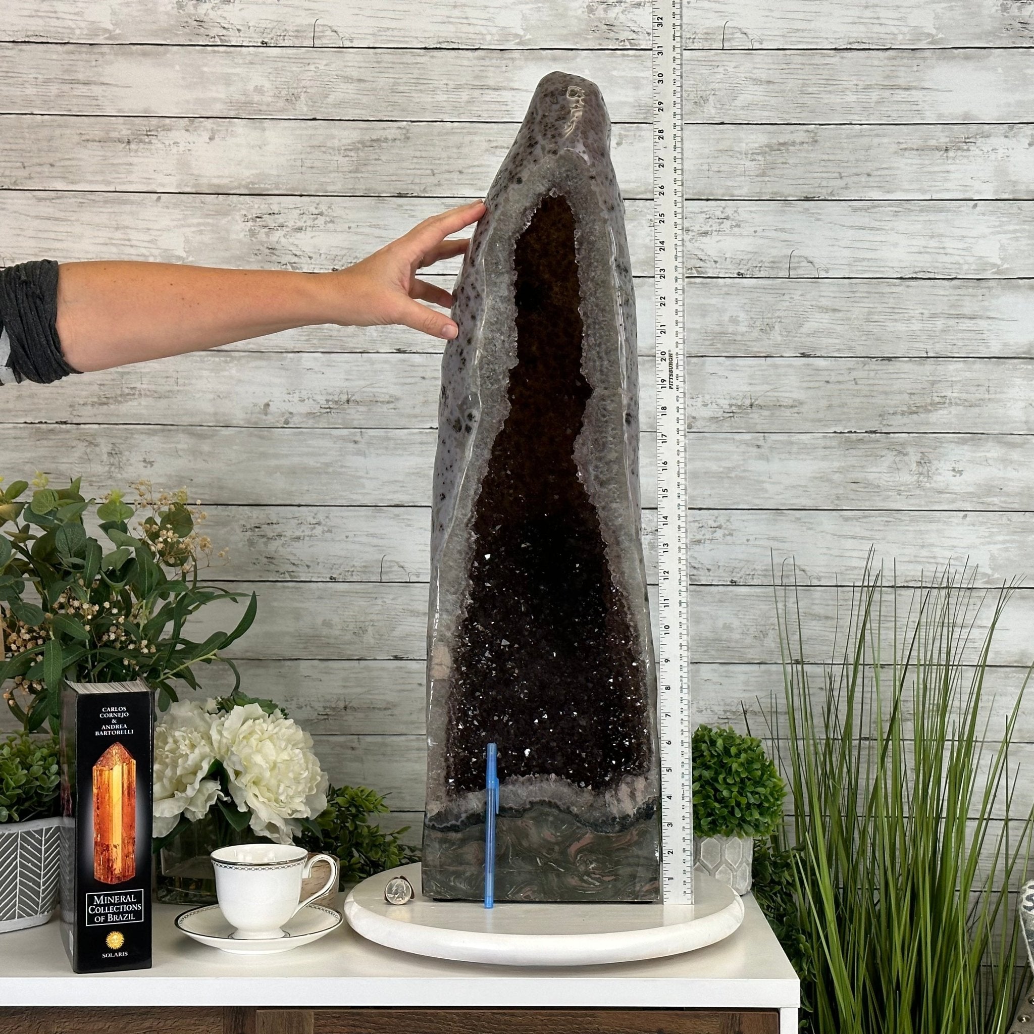 Extra Quality Polished Brazilian Amethyst Cathedral, 51.7 lbs & 30.5" tall Model #5602-0158 by Brazil Gems - Brazil GemsBrazil GemsExtra Quality Polished Brazilian Amethyst Cathedral, 51.7 lbs & 30.5" tall Model #5602-0158 by Brazil GemsPolished Cathedrals5602-0158