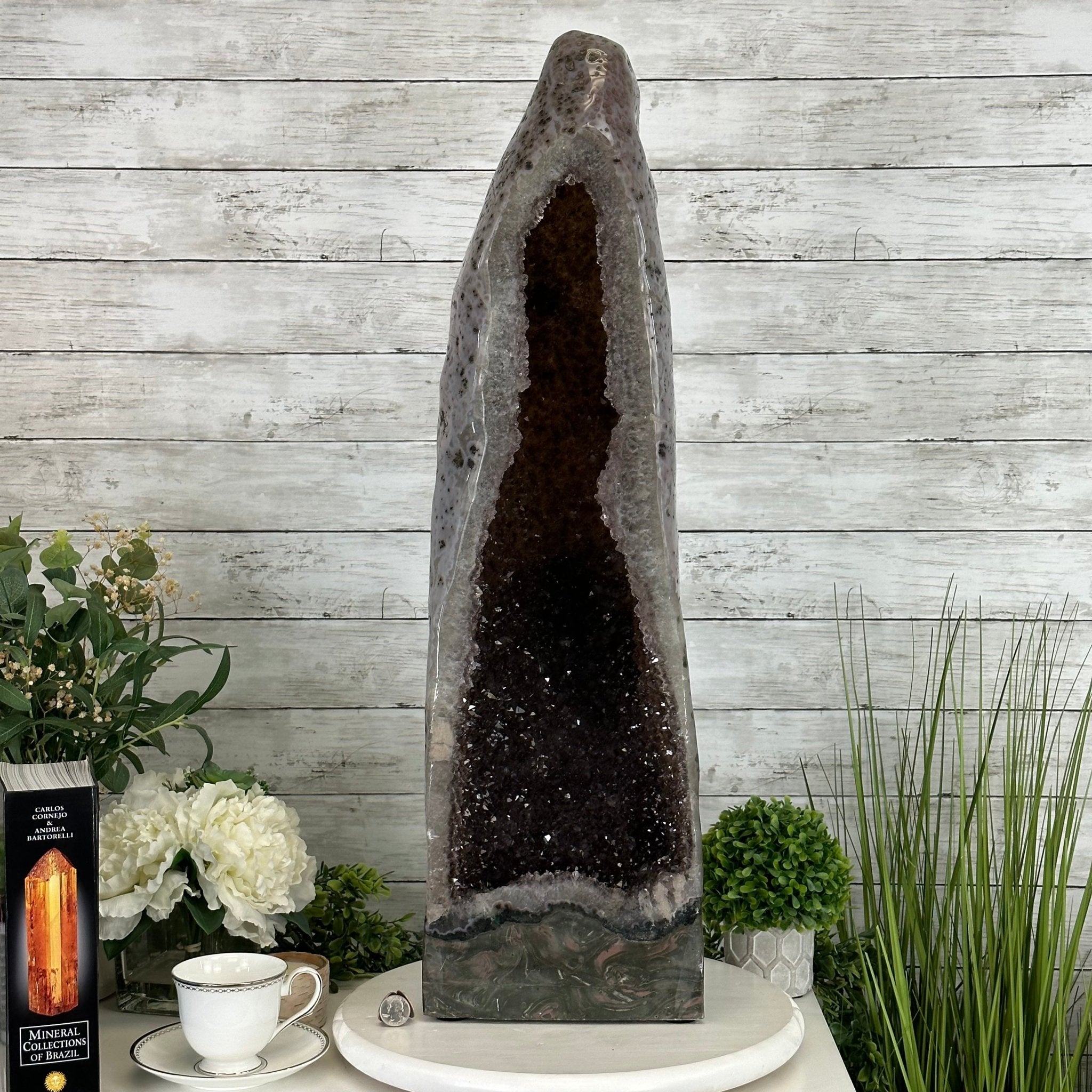 Extra Quality Polished Brazilian Amethyst Cathedral, 51.7 lbs & 30.5" tall Model #5602-0158 by Brazil Gems - Brazil GemsBrazil GemsExtra Quality Polished Brazilian Amethyst Cathedral, 51.7 lbs & 30.5" tall Model #5602-0158 by Brazil GemsPolished Cathedrals5602-0158