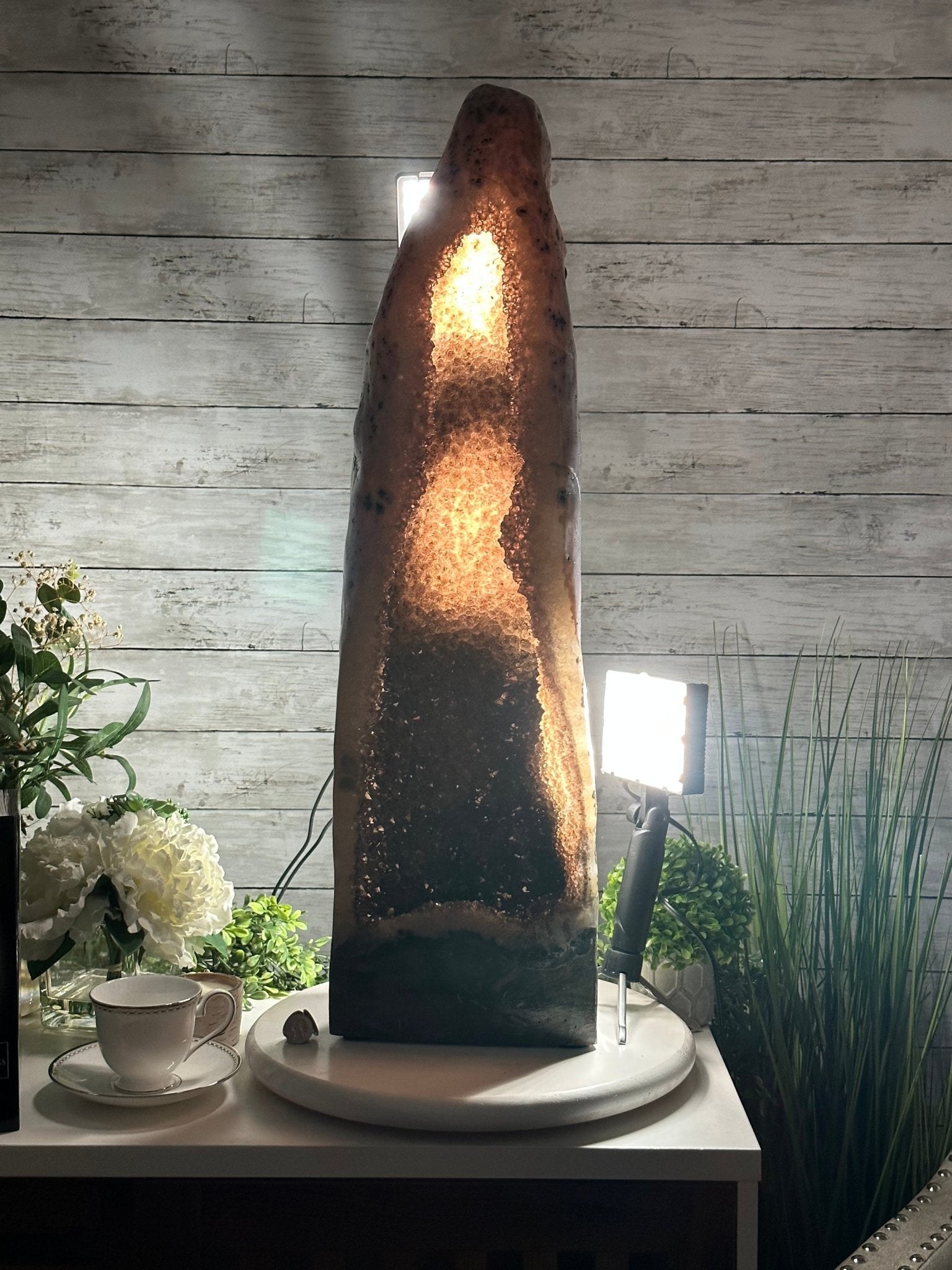 Extra Quality Polished Brazilian Amethyst Cathedral, 51.7 lbs & 30.5" tall Model #5602-0158 by Brazil Gems - Brazil GemsBrazil GemsExtra Quality Polished Brazilian Amethyst Cathedral, 51.7 lbs & 30.5" tall Model #5602-0158 by Brazil GemsPolished Cathedrals5602-0158