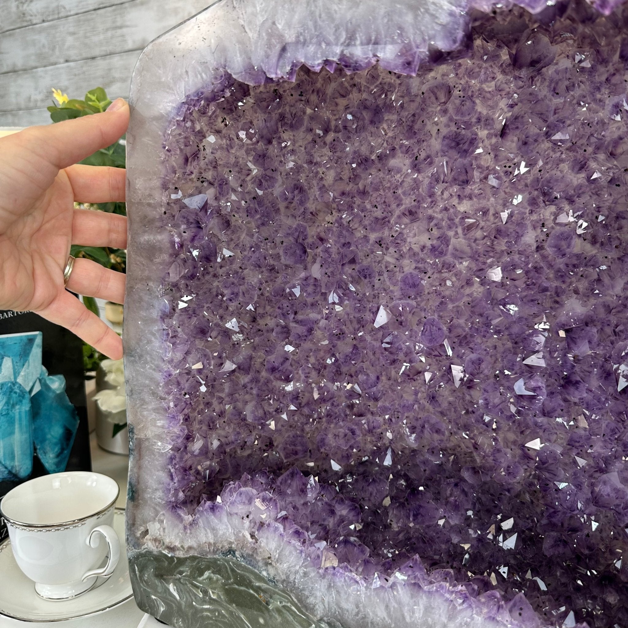 Extra Quality Polished Brazilian Amethyst Cathedral, 62.6 lbs & 16.25" tall Model #5602-0161 by Brazil Gems - Brazil GemsBrazil GemsExtra Quality Polished Brazilian Amethyst Cathedral, 62.6 lbs & 16.25" tall Model #5602-0161 by Brazil GemsPolished Cathedrals5602-0161