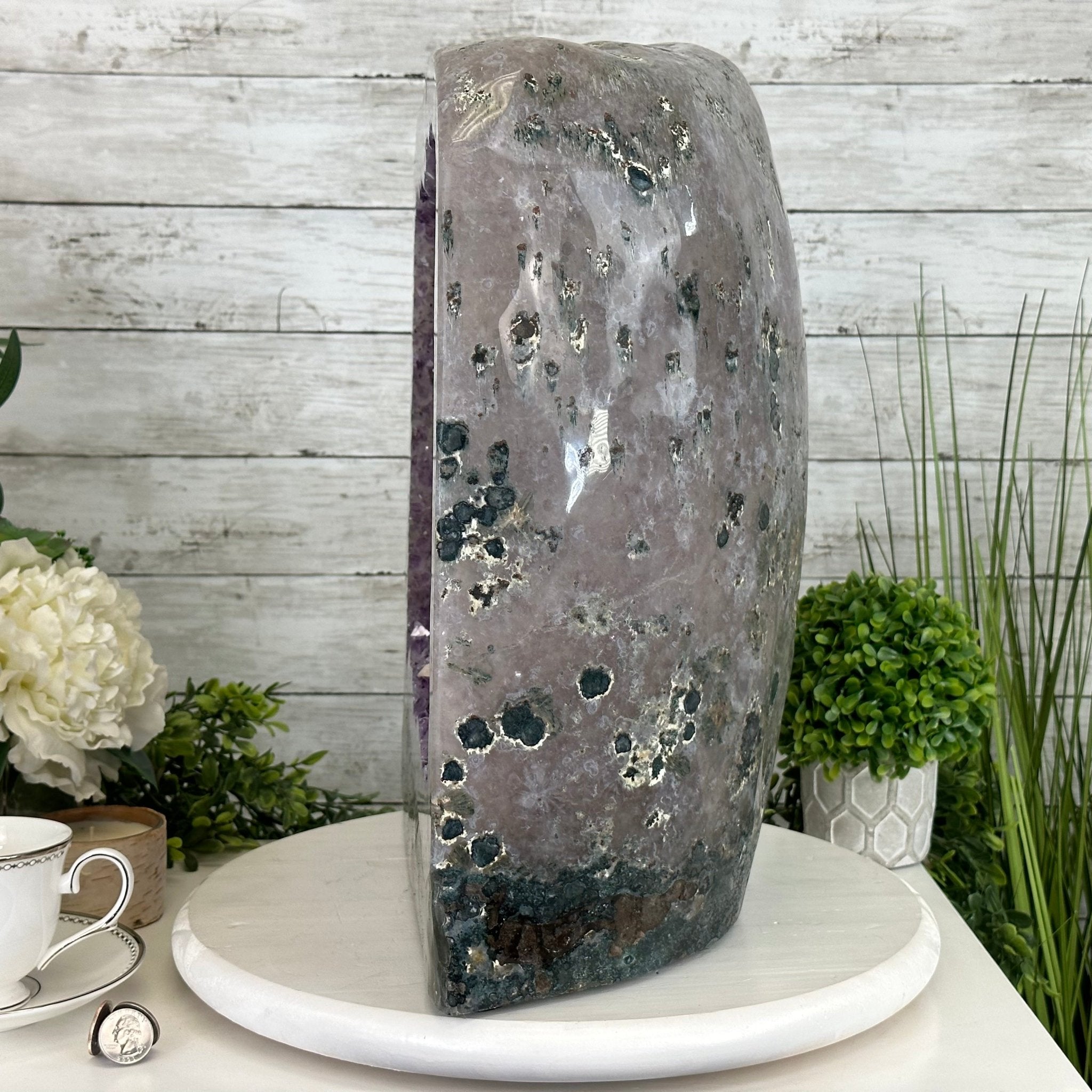Extra Quality Polished Brazilian Amethyst Cathedral, 62.6 lbs & 16.25" tall Model #5602-0161 by Brazil Gems - Brazil GemsBrazil GemsExtra Quality Polished Brazilian Amethyst Cathedral, 62.6 lbs & 16.25" tall Model #5602-0161 by Brazil GemsPolished Cathedrals5602-0161