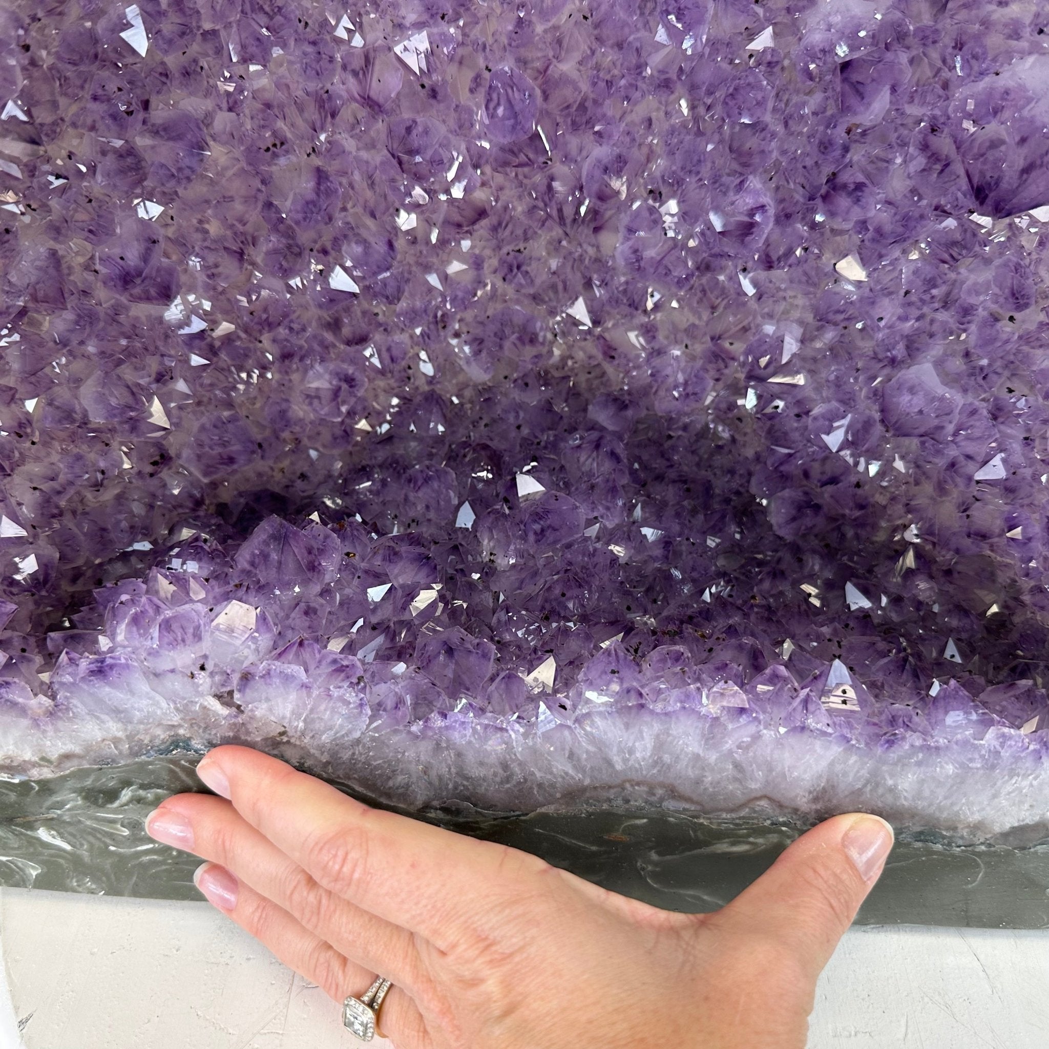 Extra Quality Polished Brazilian Amethyst Cathedral, 62.6 lbs & 16.25" tall Model #5602-0161 by Brazil Gems - Brazil GemsBrazil GemsExtra Quality Polished Brazilian Amethyst Cathedral, 62.6 lbs & 16.25" tall Model #5602-0161 by Brazil GemsPolished Cathedrals5602-0161