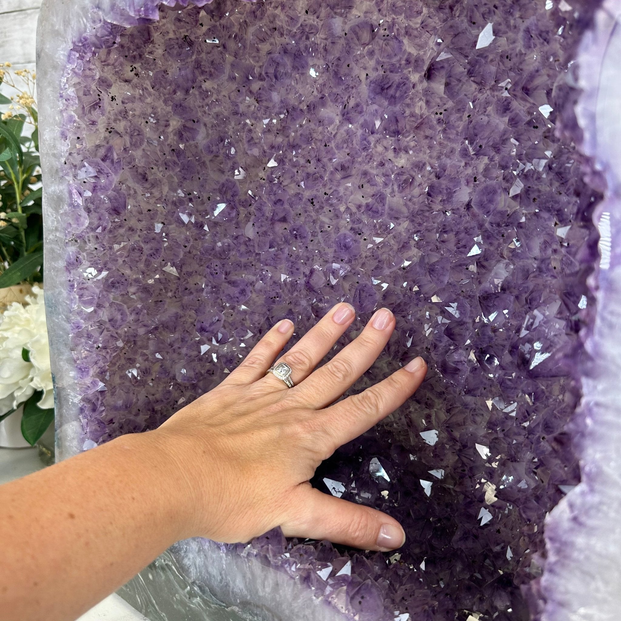 Extra Quality Polished Brazilian Amethyst Cathedral, 62.6 lbs & 16.25" tall Model #5602-0161 by Brazil Gems - Brazil GemsBrazil GemsExtra Quality Polished Brazilian Amethyst Cathedral, 62.6 lbs & 16.25" tall Model #5602-0161 by Brazil GemsPolished Cathedrals5602-0161