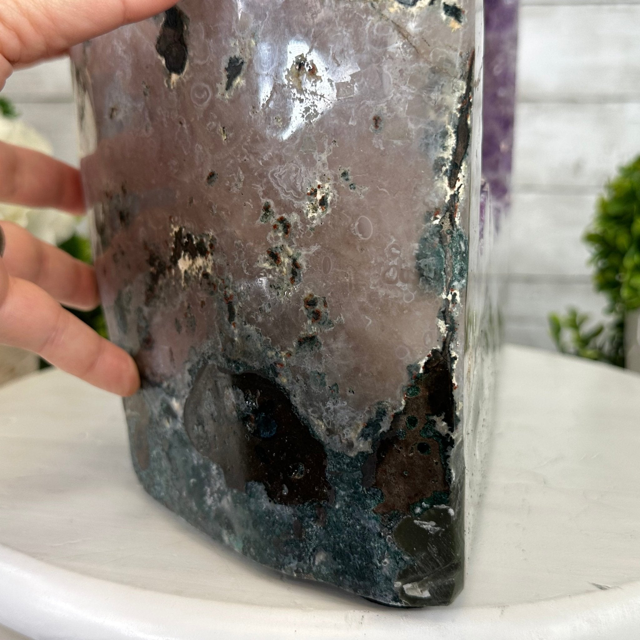 Extra Quality Polished Brazilian Amethyst Cathedral, 62.6 lbs & 16.25" tall Model #5602-0161 by Brazil Gems - Brazil GemsBrazil GemsExtra Quality Polished Brazilian Amethyst Cathedral, 62.6 lbs & 16.25" tall Model #5602-0161 by Brazil GemsPolished Cathedrals5602-0161