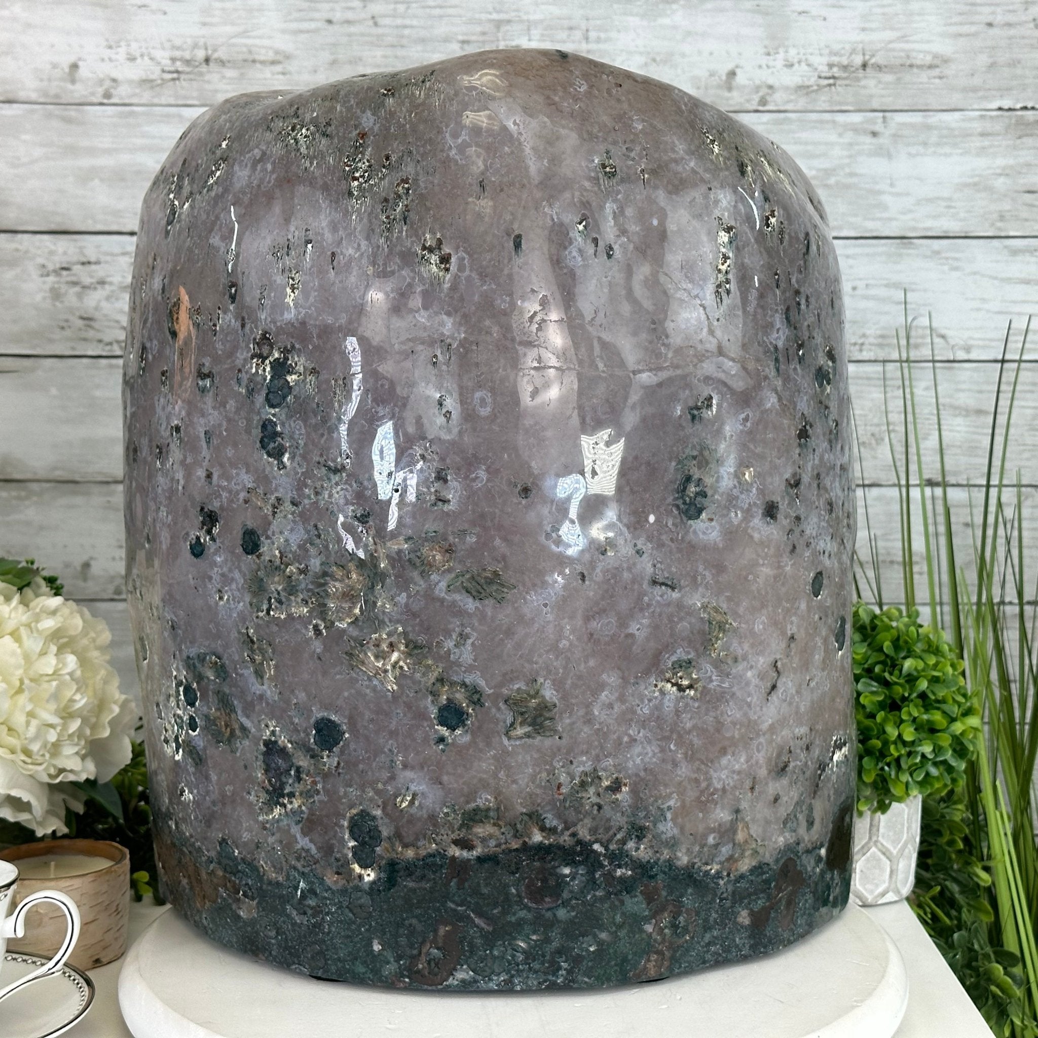 Extra Quality Polished Brazilian Amethyst Cathedral, 62.6 lbs & 16.25" tall Model #5602-0161 by Brazil Gems - Brazil GemsBrazil GemsExtra Quality Polished Brazilian Amethyst Cathedral, 62.6 lbs & 16.25" tall Model #5602-0161 by Brazil GemsPolished Cathedrals5602-0161