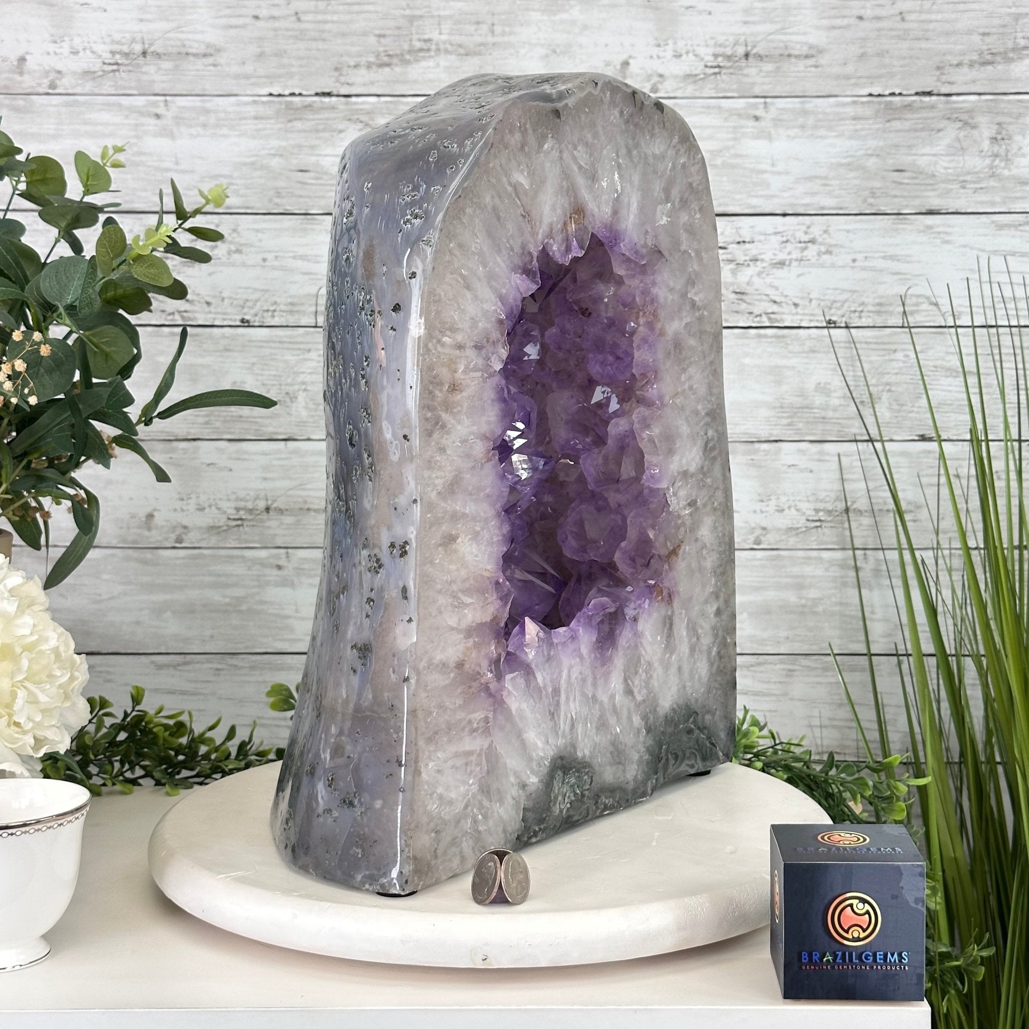 Extra Quality Polished Brazilian Amethyst Cathedral, 66.3 lbs & 16" tall Model #5602-0015 by Brazil Gems - Brazil GemsBrazil GemsExtra Quality Polished Brazilian Amethyst Cathedral, 66.3 lbs & 16" tall Model #5602-0015 by Brazil GemsPolished Cathedrals5602-0015