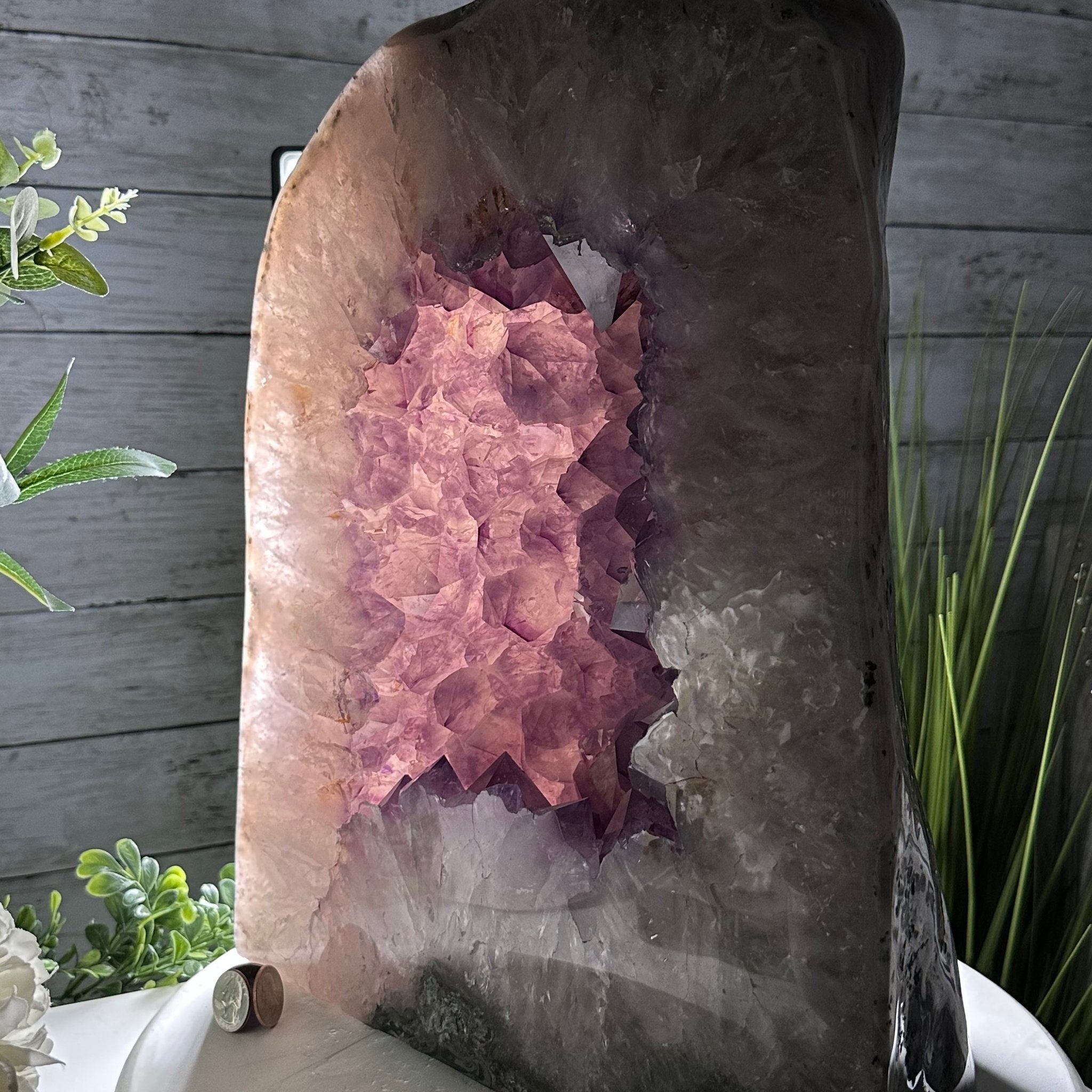 Extra Quality Polished Brazilian Amethyst Cathedral, 66.3 lbs & 16" tall Model #5602-0015 by Brazil Gems - Brazil GemsBrazil GemsExtra Quality Polished Brazilian Amethyst Cathedral, 66.3 lbs & 16" tall Model #5602-0015 by Brazil GemsPolished Cathedrals5602-0015