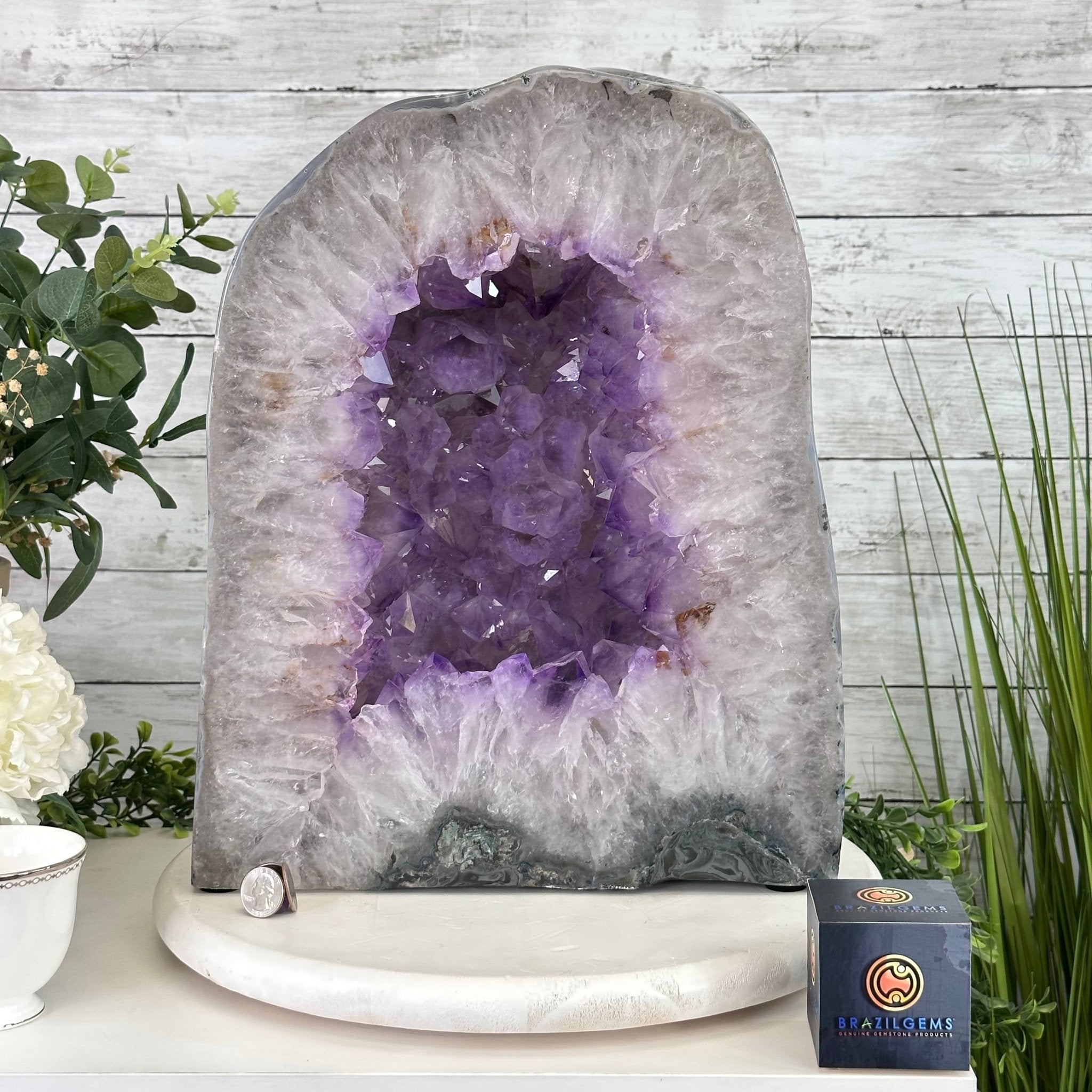 Extra Quality Polished Brazilian Amethyst Cathedral, 66.3 lbs & 16" tall Model #5602-0015 by Brazil Gems - Brazil GemsBrazil GemsExtra Quality Polished Brazilian Amethyst Cathedral, 66.3 lbs & 16" tall Model #5602-0015 by Brazil GemsPolished Cathedrals5602-0015