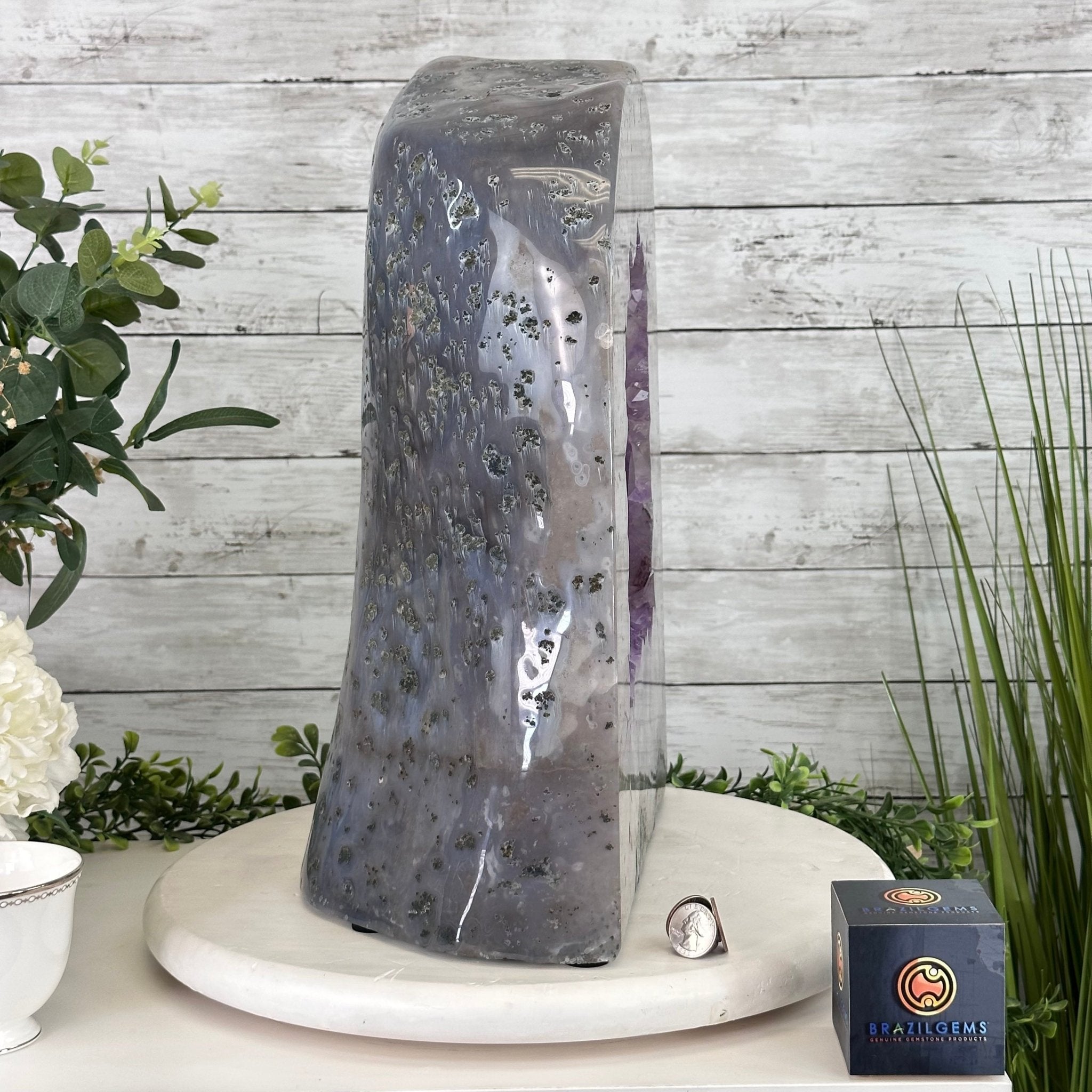 Extra Quality Polished Brazilian Amethyst Cathedral, 66.3 lbs & 16" tall Model #5602-0015 by Brazil Gems - Brazil GemsBrazil GemsExtra Quality Polished Brazilian Amethyst Cathedral, 66.3 lbs & 16" tall Model #5602-0015 by Brazil GemsPolished Cathedrals5602-0015