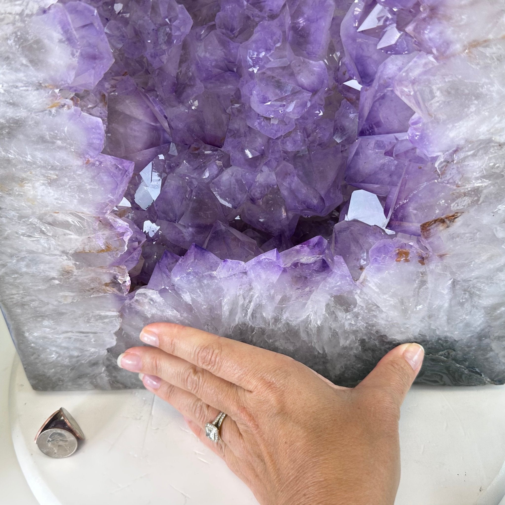 Extra Quality Polished Brazilian Amethyst Cathedral, 66.3 lbs & 16" tall Model #5602-0015 by Brazil Gems - Brazil GemsBrazil GemsExtra Quality Polished Brazilian Amethyst Cathedral, 66.3 lbs & 16" tall Model #5602-0015 by Brazil GemsPolished Cathedrals5602-0015