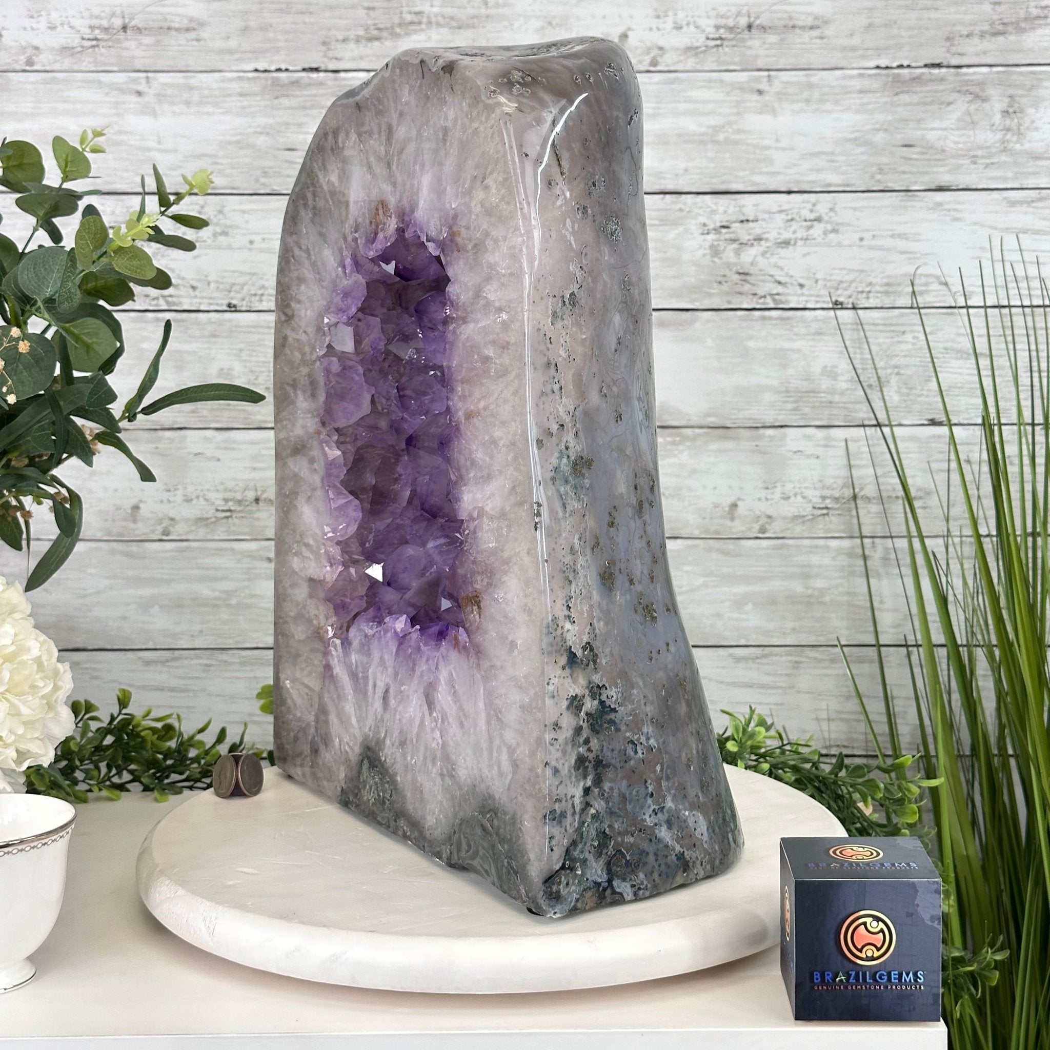 Extra Quality Polished Brazilian Amethyst Cathedral, 66.3 lbs & 16" tall Model #5602-0015 by Brazil Gems - Brazil GemsBrazil GemsExtra Quality Polished Brazilian Amethyst Cathedral, 66.3 lbs & 16" tall Model #5602-0015 by Brazil GemsPolished Cathedrals5602-0015