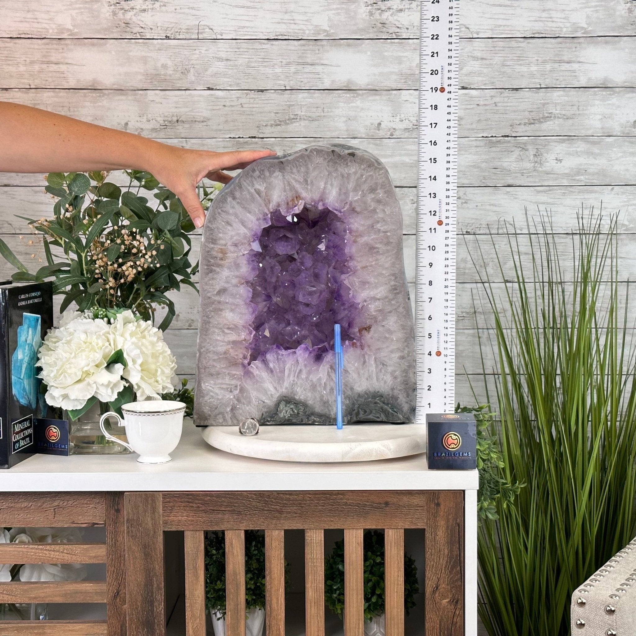 Extra Quality Polished Brazilian Amethyst Cathedral, 66.3 lbs & 16" tall Model #5602-0015 by Brazil Gems - Brazil GemsBrazil GemsExtra Quality Polished Brazilian Amethyst Cathedral, 66.3 lbs & 16" tall Model #5602-0015 by Brazil GemsPolished Cathedrals5602-0015