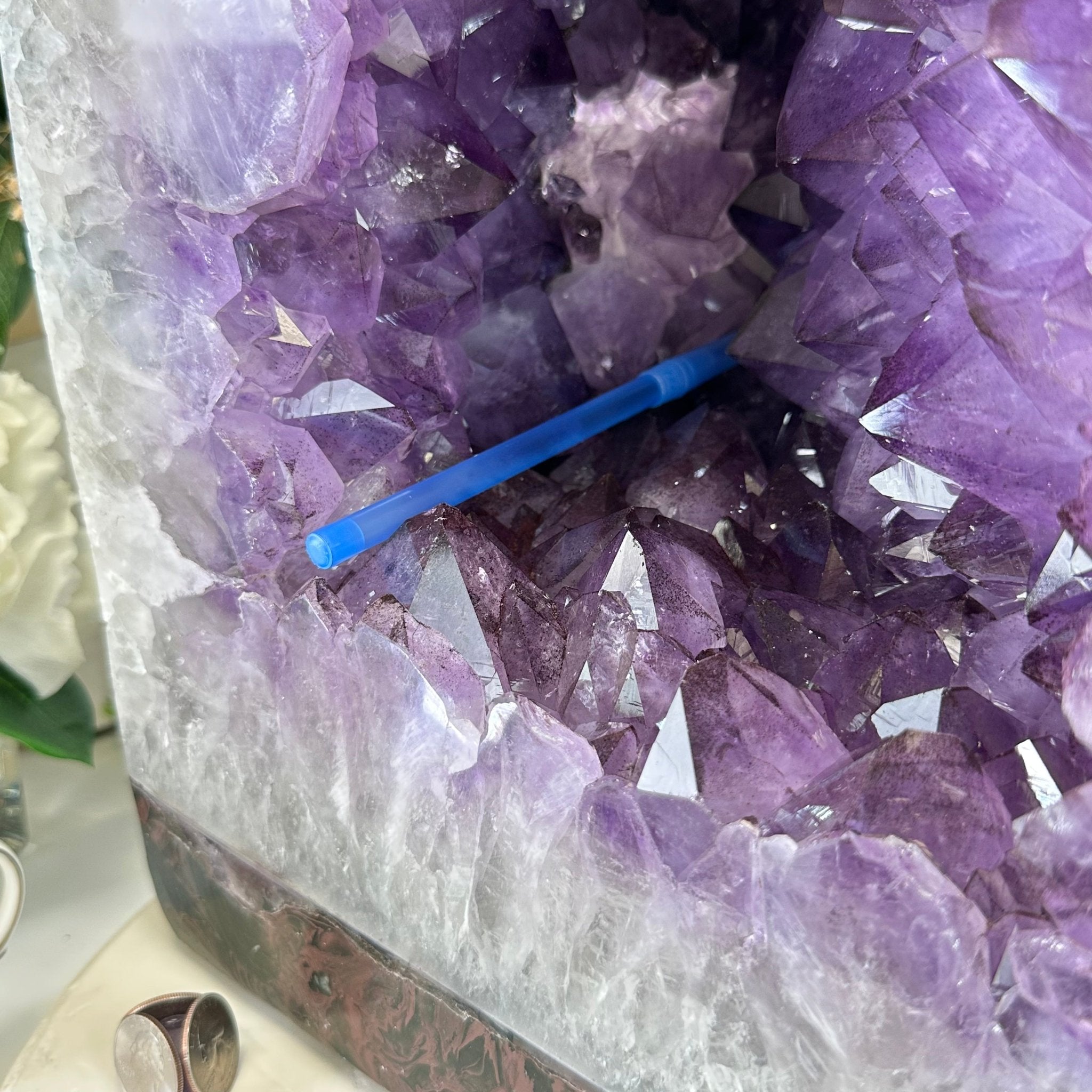 Extra Quality Polished Brazilian Amethyst Cathedral, 70.1 lbs & 13.5" tall Model #5602-0016 by Brazil Gems - Brazil GemsBrazil GemsExtra Quality Polished Brazilian Amethyst Cathedral, 70.1 lbs & 13.5" tall Model #5602-0016 by Brazil GemsPolished Cathedrals5602-0016