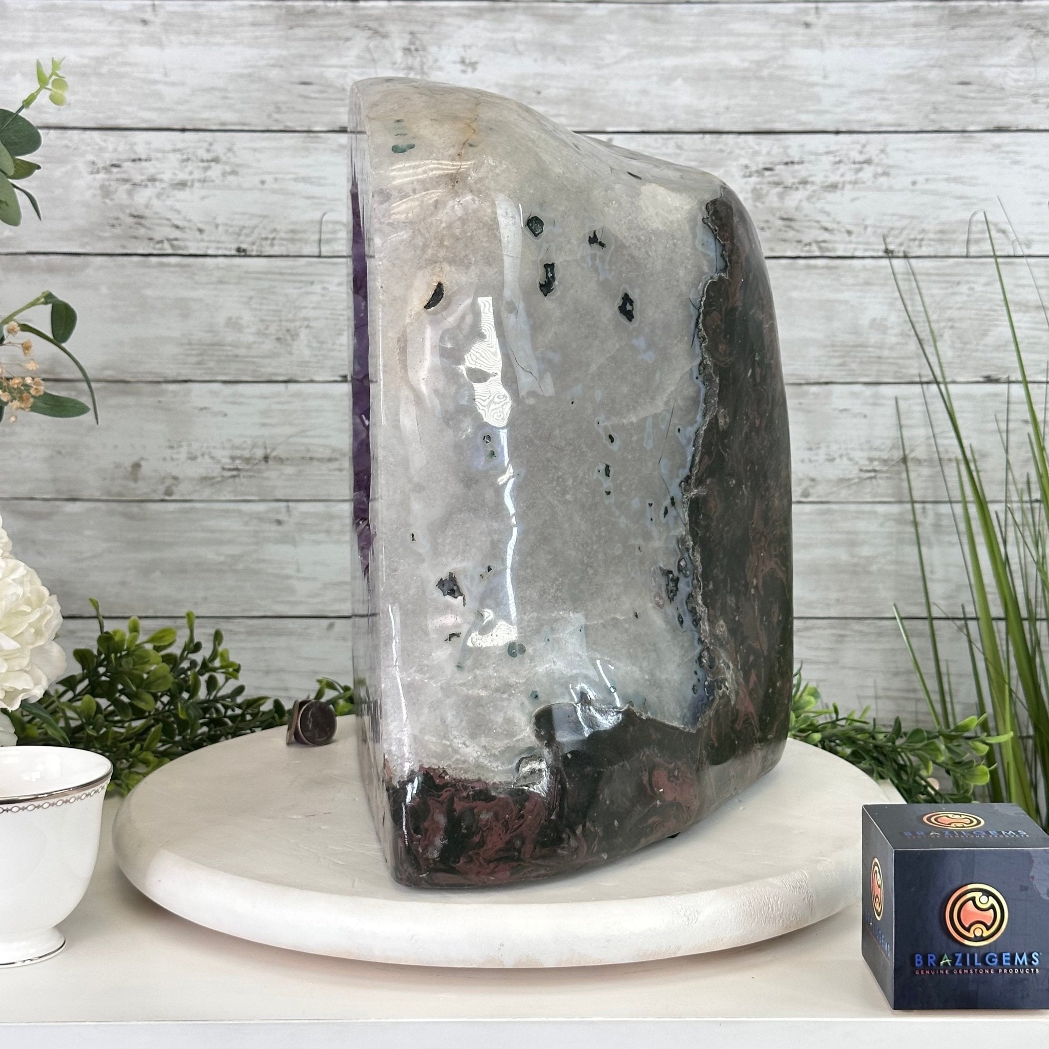 Extra Quality Polished Brazilian Amethyst Cathedral, 70.1 lbs & 13.5" tall Model #5602-0016 by Brazil Gems - Brazil GemsBrazil GemsExtra Quality Polished Brazilian Amethyst Cathedral, 70.1 lbs & 13.5" tall Model #5602-0016 by Brazil GemsPolished Cathedrals5602-0016