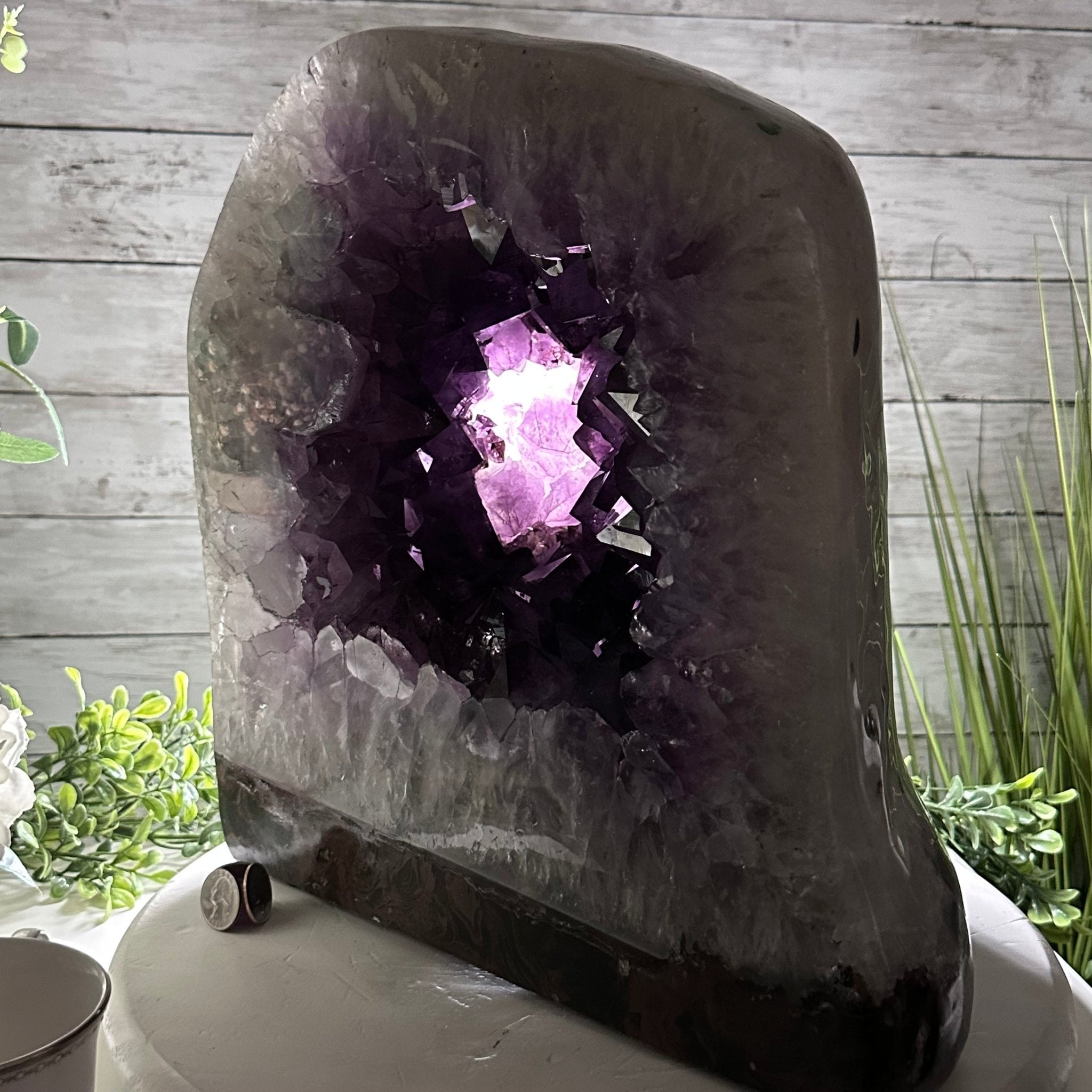 Extra Quality Polished Brazilian Amethyst Cathedral, 70.1 lbs & 13.5" tall Model #5602-0016 by Brazil Gems - Brazil GemsBrazil GemsExtra Quality Polished Brazilian Amethyst Cathedral, 70.1 lbs & 13.5" tall Model #5602-0016 by Brazil GemsPolished Cathedrals5602-0016
