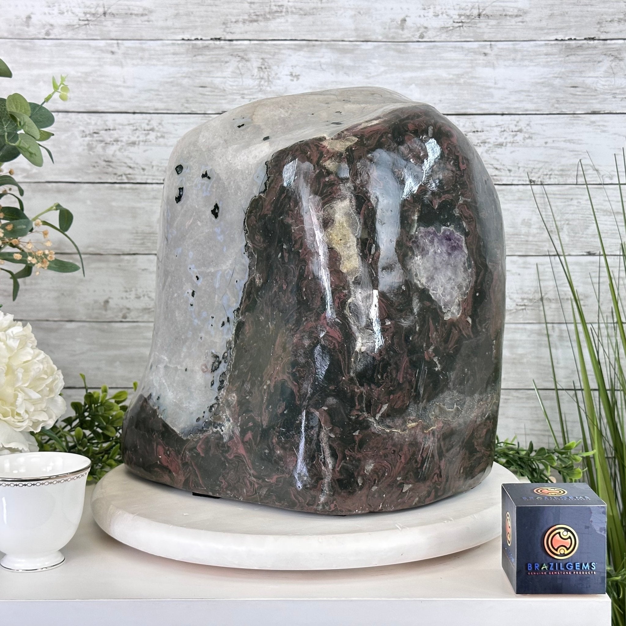 Extra Quality Polished Brazilian Amethyst Cathedral, 70.1 lbs & 13.5" tall Model #5602-0016 by Brazil Gems - Brazil GemsBrazil GemsExtra Quality Polished Brazilian Amethyst Cathedral, 70.1 lbs & 13.5" tall Model #5602-0016 by Brazil GemsPolished Cathedrals5602-0016