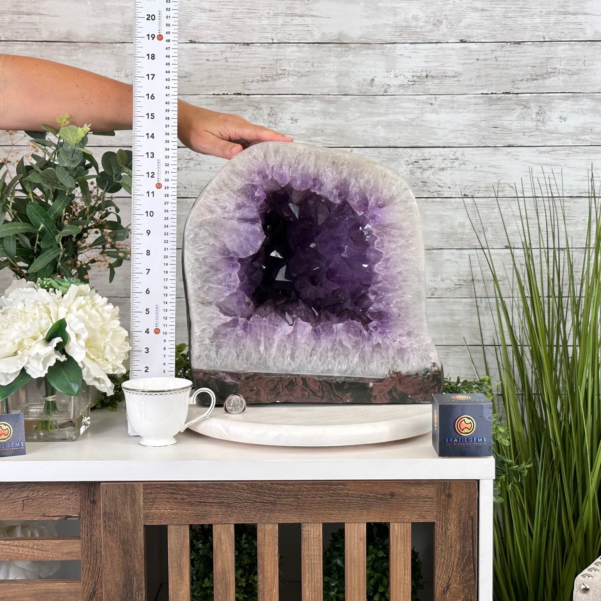 Extra Quality Polished Brazilian Amethyst Cathedral, 70.1 lbs & 13.5" tall Model #5602-0016 by Brazil Gems - Brazil GemsBrazil GemsExtra Quality Polished Brazilian Amethyst Cathedral, 70.1 lbs & 13.5" tall Model #5602-0016 by Brazil GemsPolished Cathedrals5602-0016