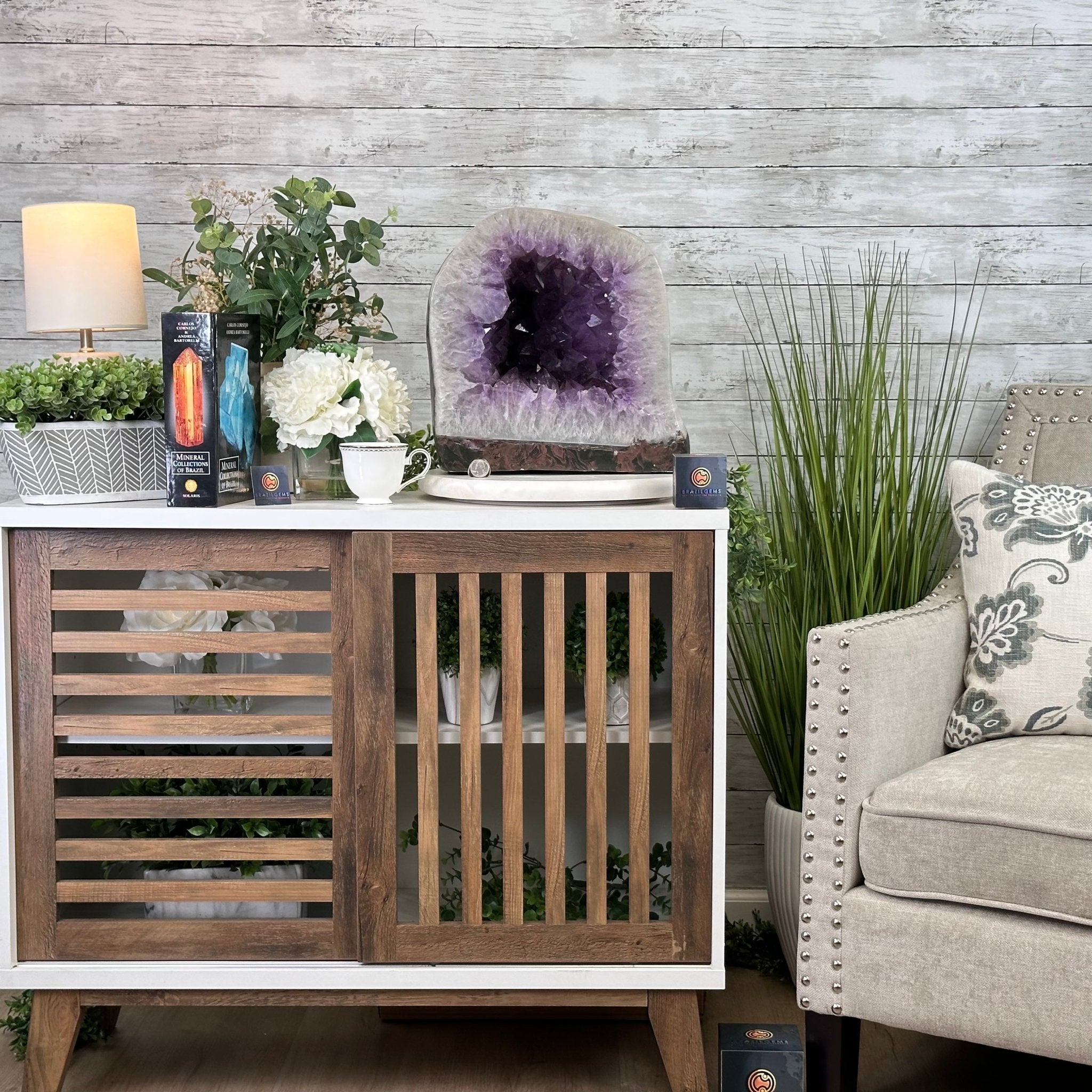 Extra Quality Polished Brazilian Amethyst Cathedral, 70.1 lbs & 13.5" tall Model #5602-0016 by Brazil Gems - Brazil GemsBrazil GemsExtra Quality Polished Brazilian Amethyst Cathedral, 70.1 lbs & 13.5" tall Model #5602-0016 by Brazil GemsPolished Cathedrals5602-0016