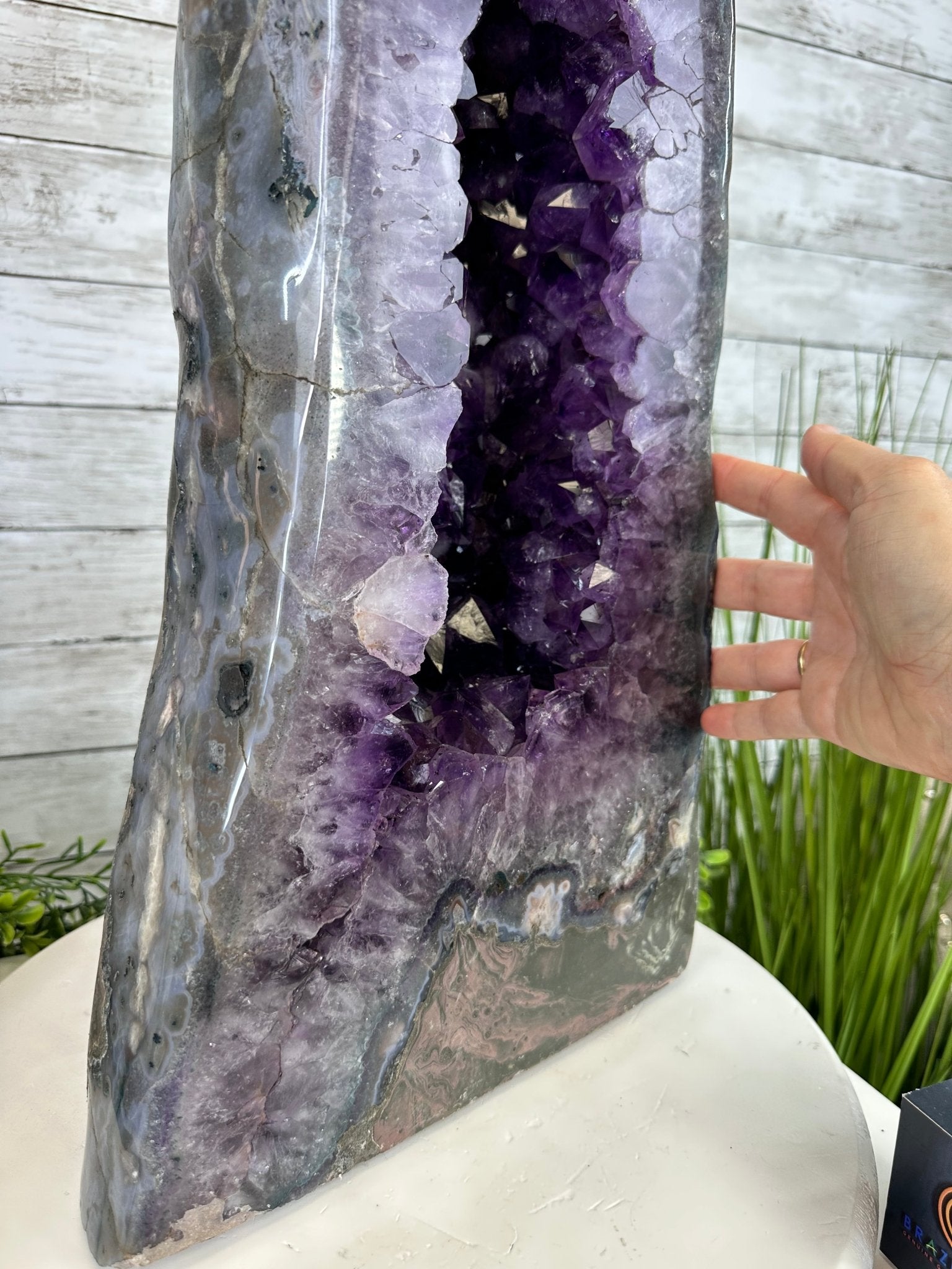 Extra Quality Polished Brazilian Amethyst Cathedral, 70.9 lbs & 28.7" tall Model #5602-0177 by Brazil Gems - Brazil GemsBrazil GemsExtra Quality Polished Brazilian Amethyst Cathedral, 70.9 lbs & 28.7" tall Model #5602-0177 by Brazil GemsPolished Cathedrals5602-0177