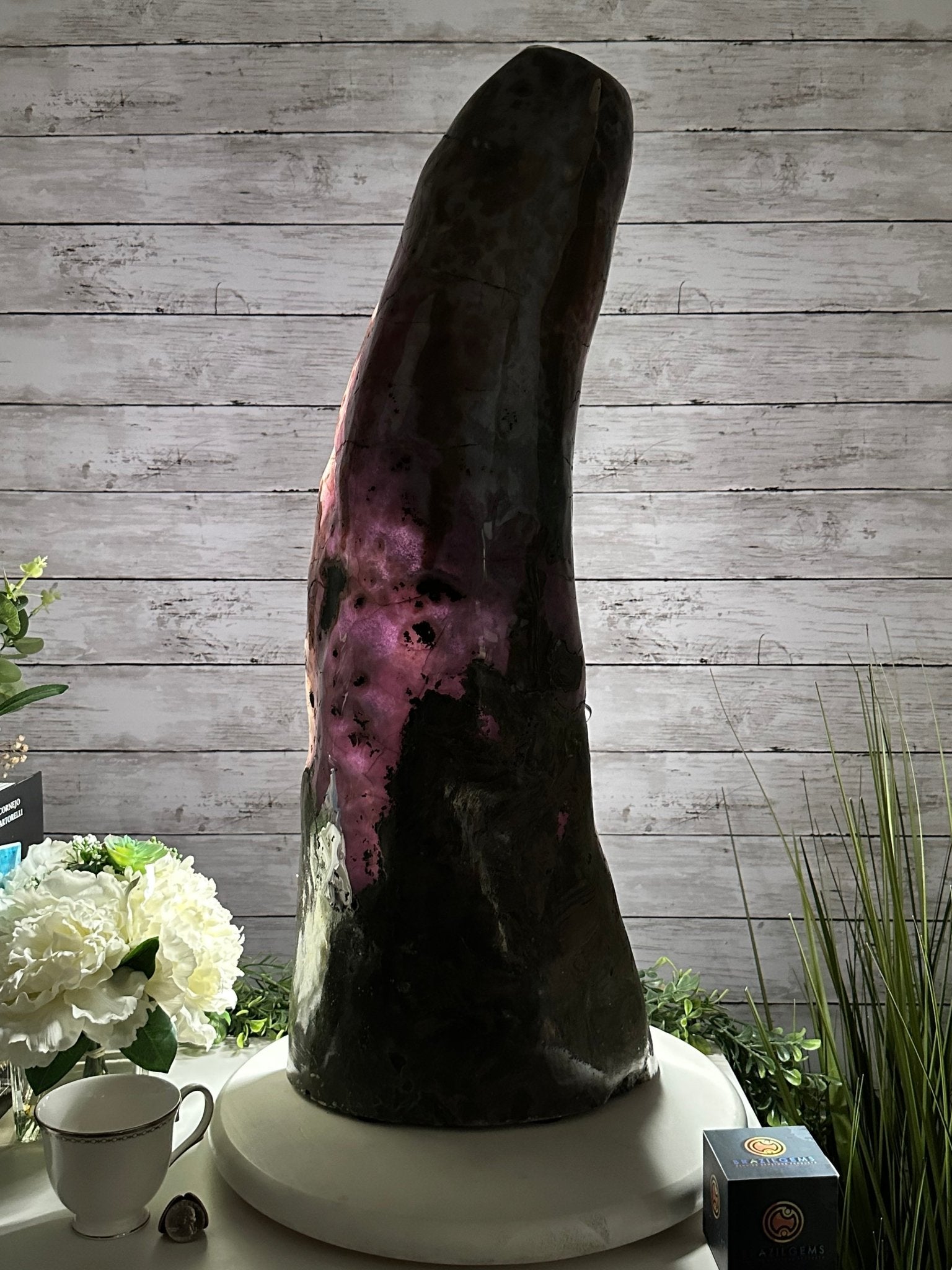 Extra Quality Polished Brazilian Amethyst Cathedral, 70.9 lbs & 28.7" tall Model #5602-0177 by Brazil Gems - Brazil GemsBrazil GemsExtra Quality Polished Brazilian Amethyst Cathedral, 70.9 lbs & 28.7" tall Model #5602-0177 by Brazil GemsPolished Cathedrals5602-0177