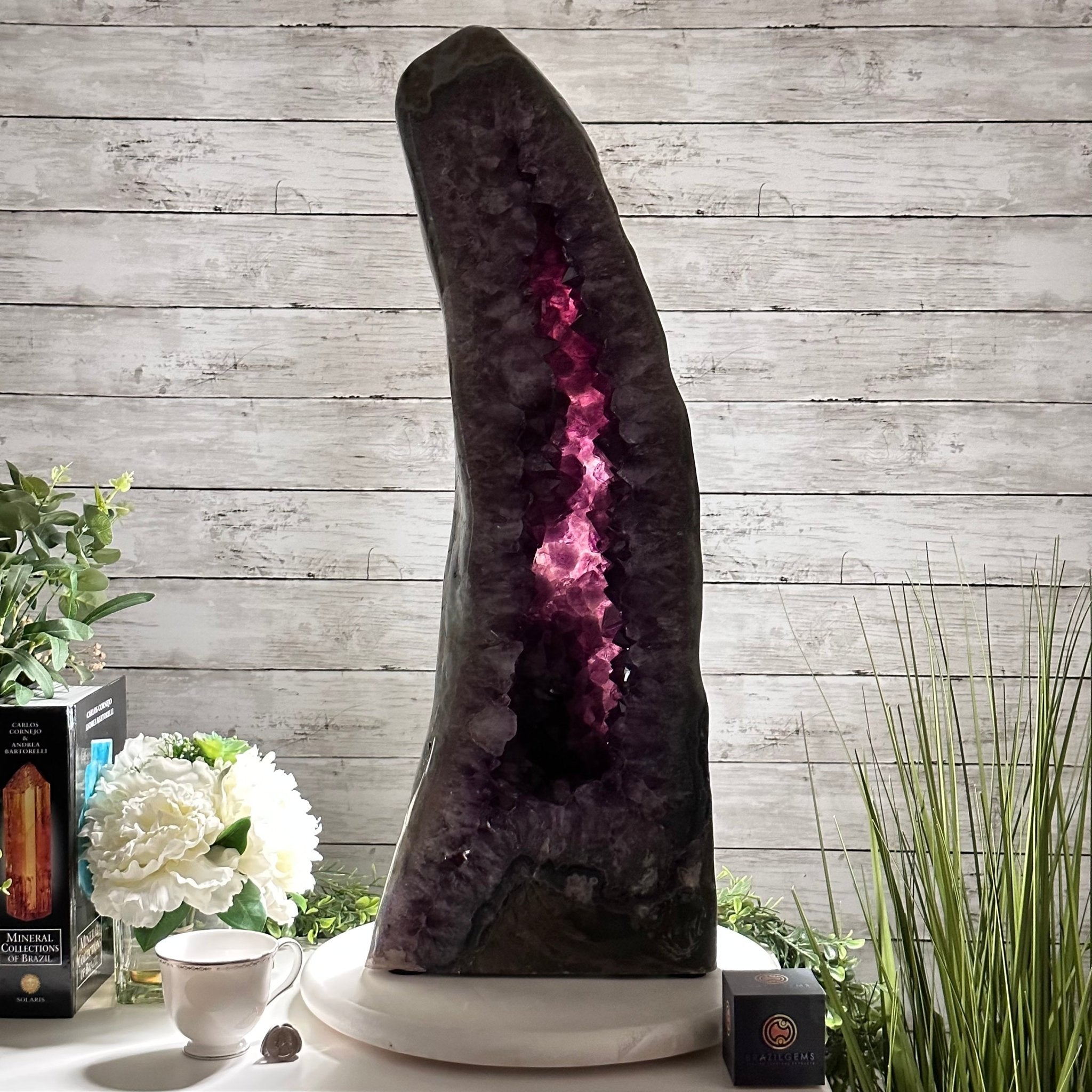Extra Quality Polished Brazilian Amethyst Cathedral, 70.9 lbs & 28.7" tall Model #5602-0177 by Brazil Gems - Brazil GemsBrazil GemsExtra Quality Polished Brazilian Amethyst Cathedral, 70.9 lbs & 28.7" tall Model #5602-0177 by Brazil GemsPolished Cathedrals5602-0177