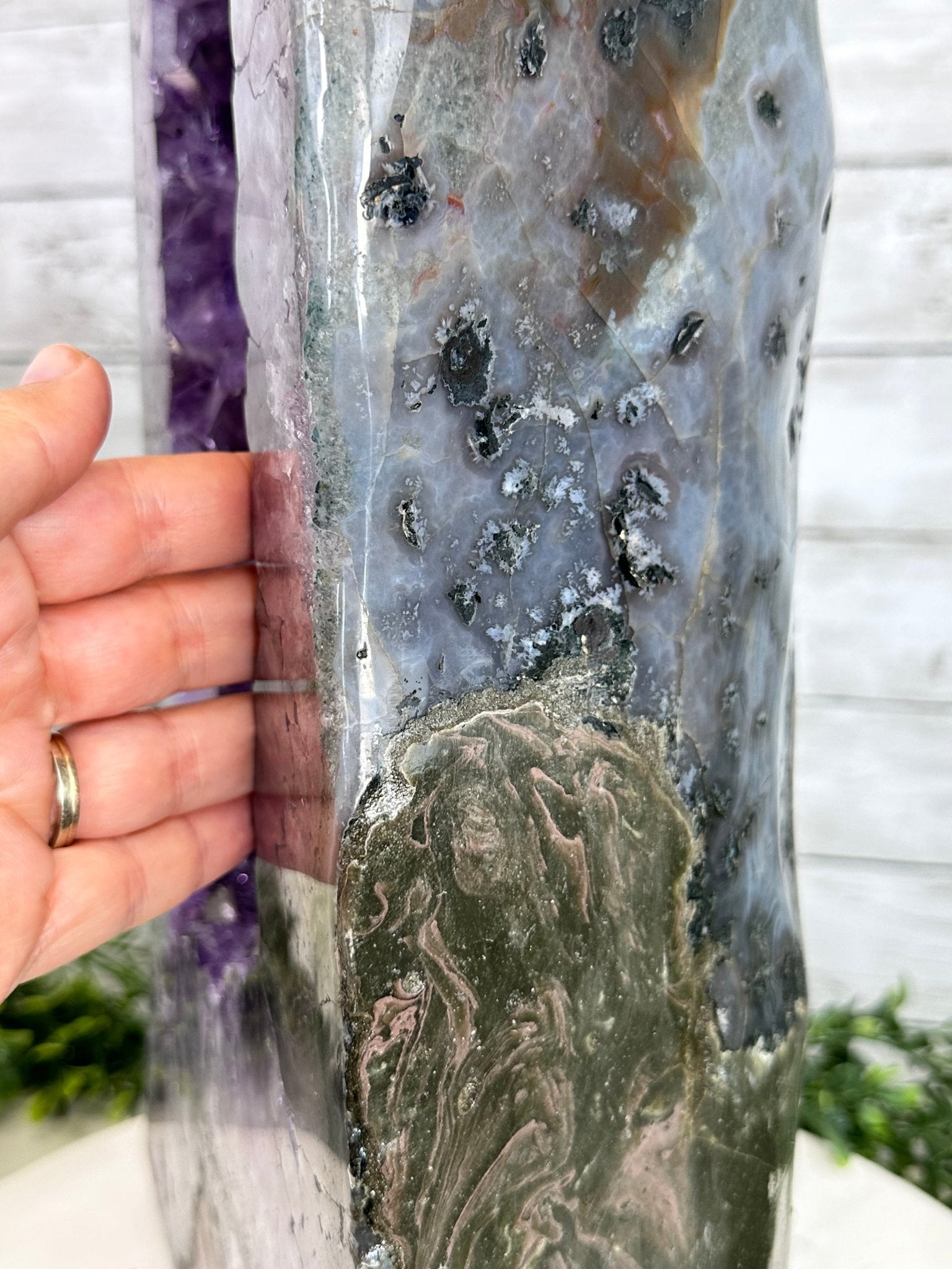 Extra Quality Polished Brazilian Amethyst Cathedral, 70.9 lbs & 28.7" tall Model #5602-0177 by Brazil Gems - Brazil GemsBrazil GemsExtra Quality Polished Brazilian Amethyst Cathedral, 70.9 lbs & 28.7" tall Model #5602-0177 by Brazil GemsPolished Cathedrals5602-0177