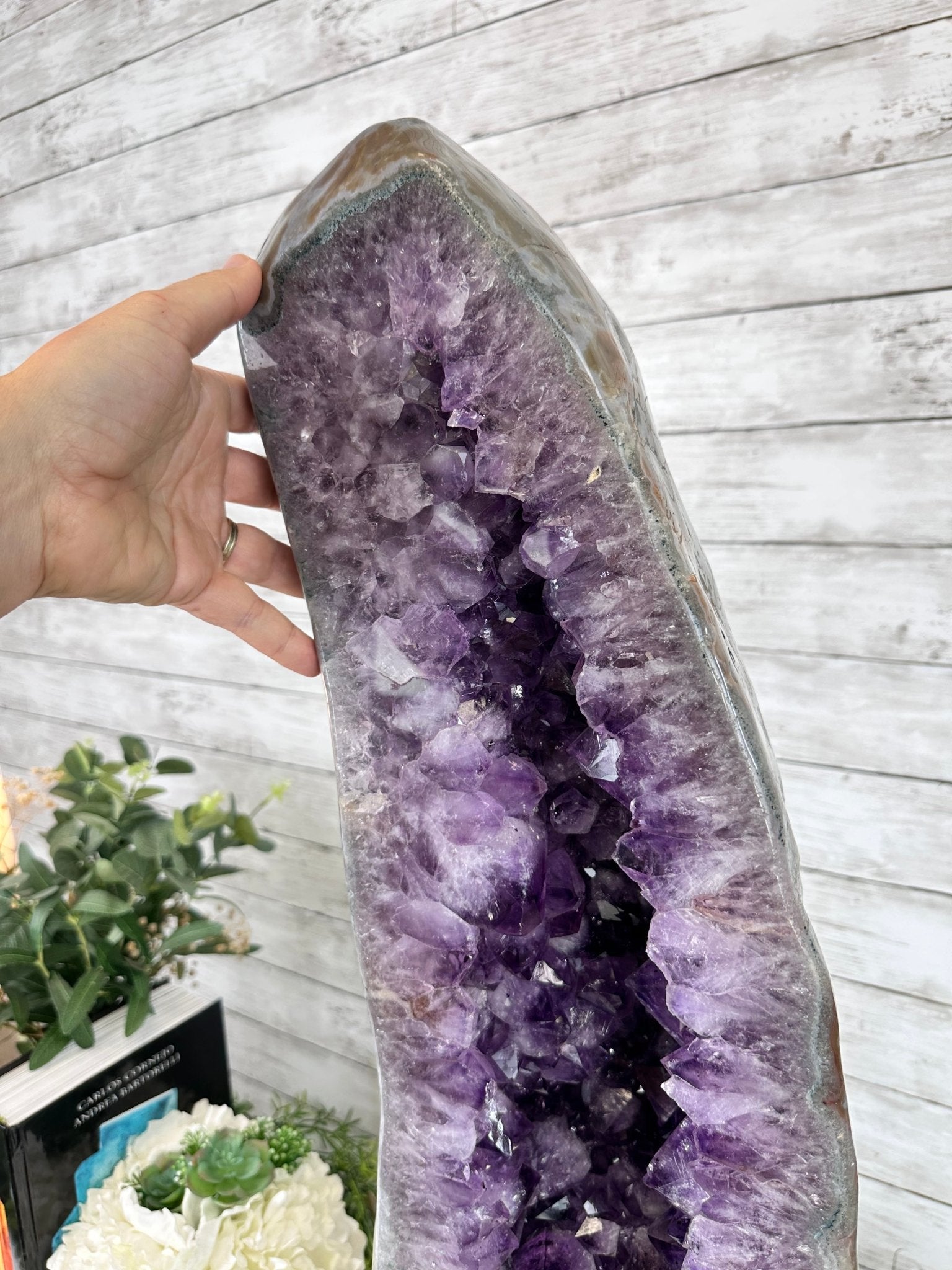 Extra Quality Polished Brazilian Amethyst Cathedral, 70.9 lbs & 28.7" tall Model #5602-0177 by Brazil Gems - Brazil GemsBrazil GemsExtra Quality Polished Brazilian Amethyst Cathedral, 70.9 lbs & 28.7" tall Model #5602-0177 by Brazil GemsPolished Cathedrals5602-0177