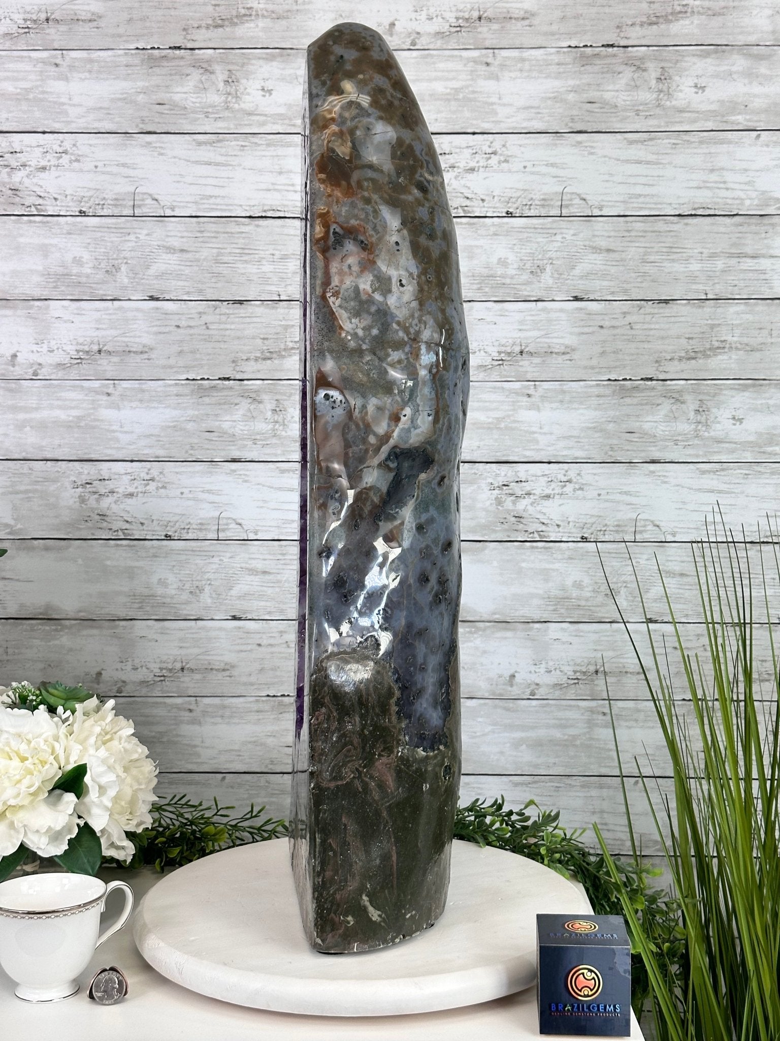 Extra Quality Polished Brazilian Amethyst Cathedral, 70.9 lbs & 28.7" tall Model #5602-0177 by Brazil Gems - Brazil GemsBrazil GemsExtra Quality Polished Brazilian Amethyst Cathedral, 70.9 lbs & 28.7" tall Model #5602-0177 by Brazil GemsPolished Cathedrals5602-0177
