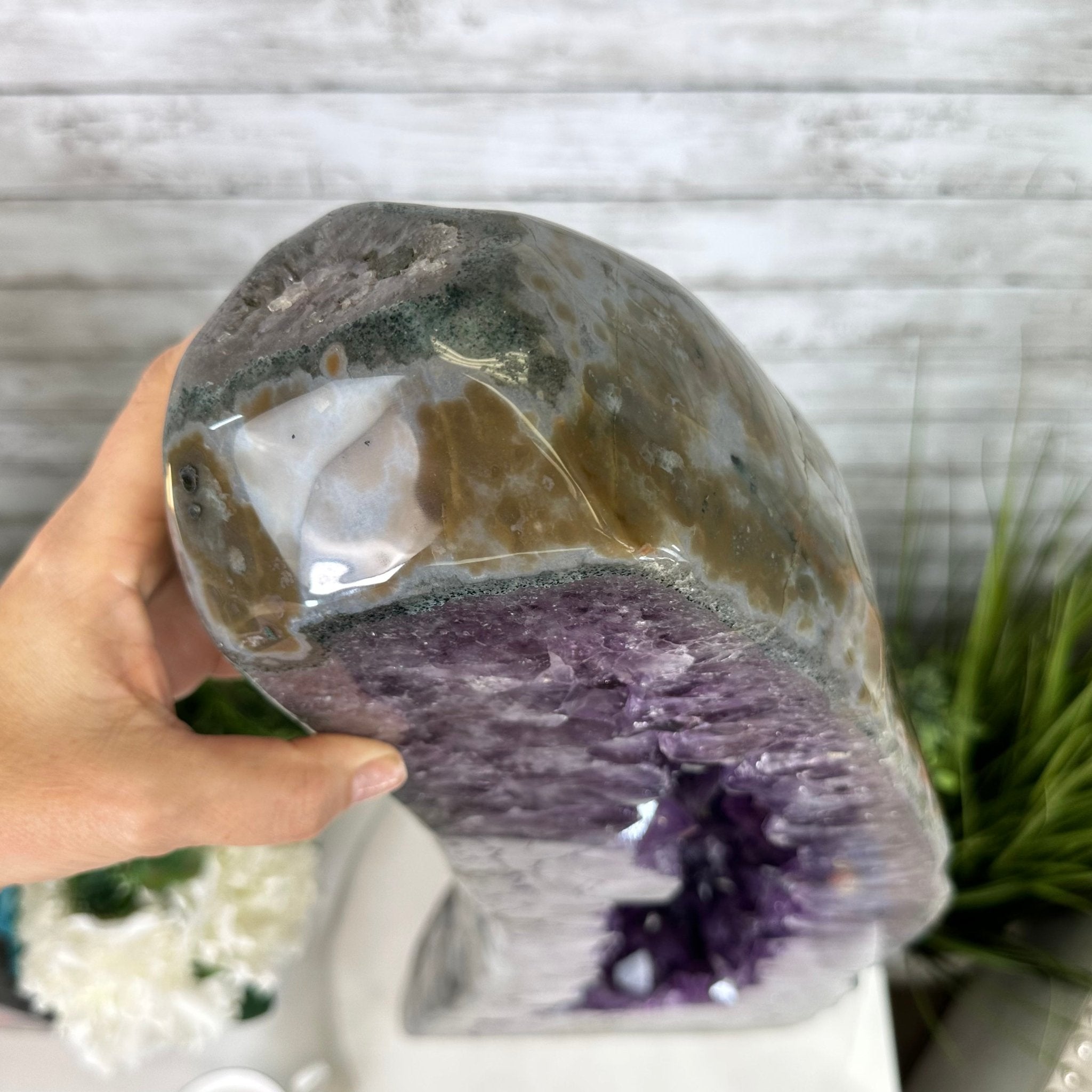 Extra Quality Polished Brazilian Amethyst Cathedral, 70.9 lbs & 28.7" tall Model #5602-0177 by Brazil Gems - Brazil GemsBrazil GemsExtra Quality Polished Brazilian Amethyst Cathedral, 70.9 lbs & 28.7" tall Model #5602-0177 by Brazil GemsPolished Cathedrals5602-0177